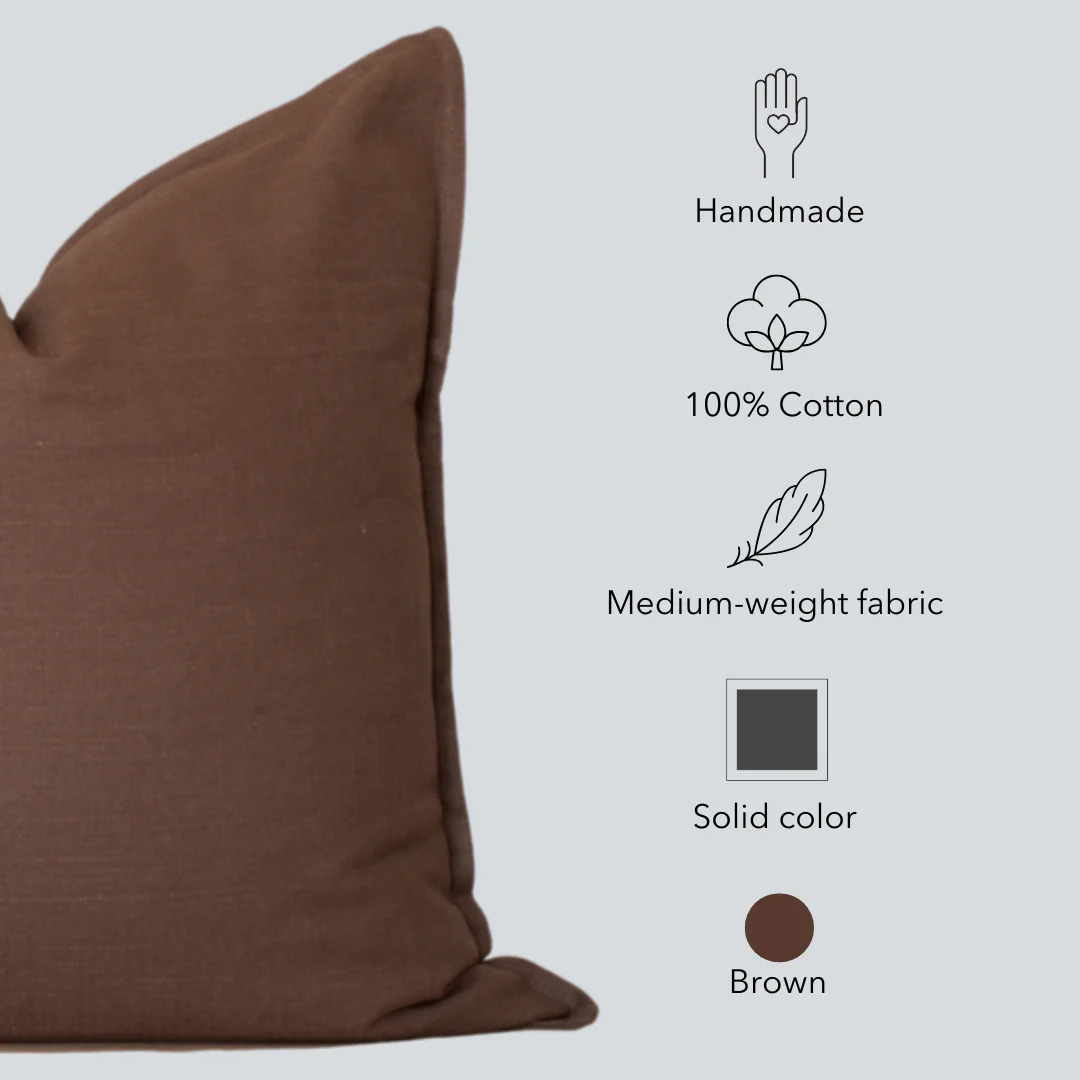 Gávea Solid Color Pillow Cover | Brown - Image 3