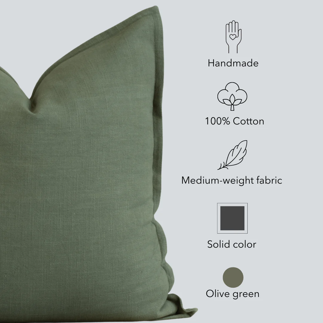 Gávea Solid Color Pillow Cover | Olive Green - Image 2