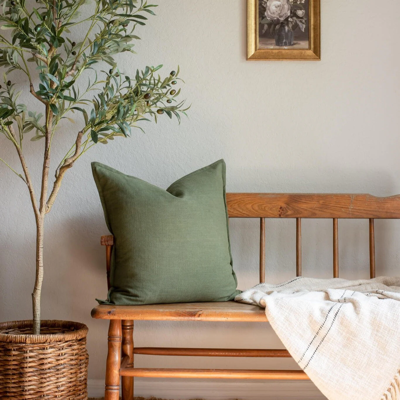 Gávea Solid Color Pillow Cover | Olive Green - Image 9