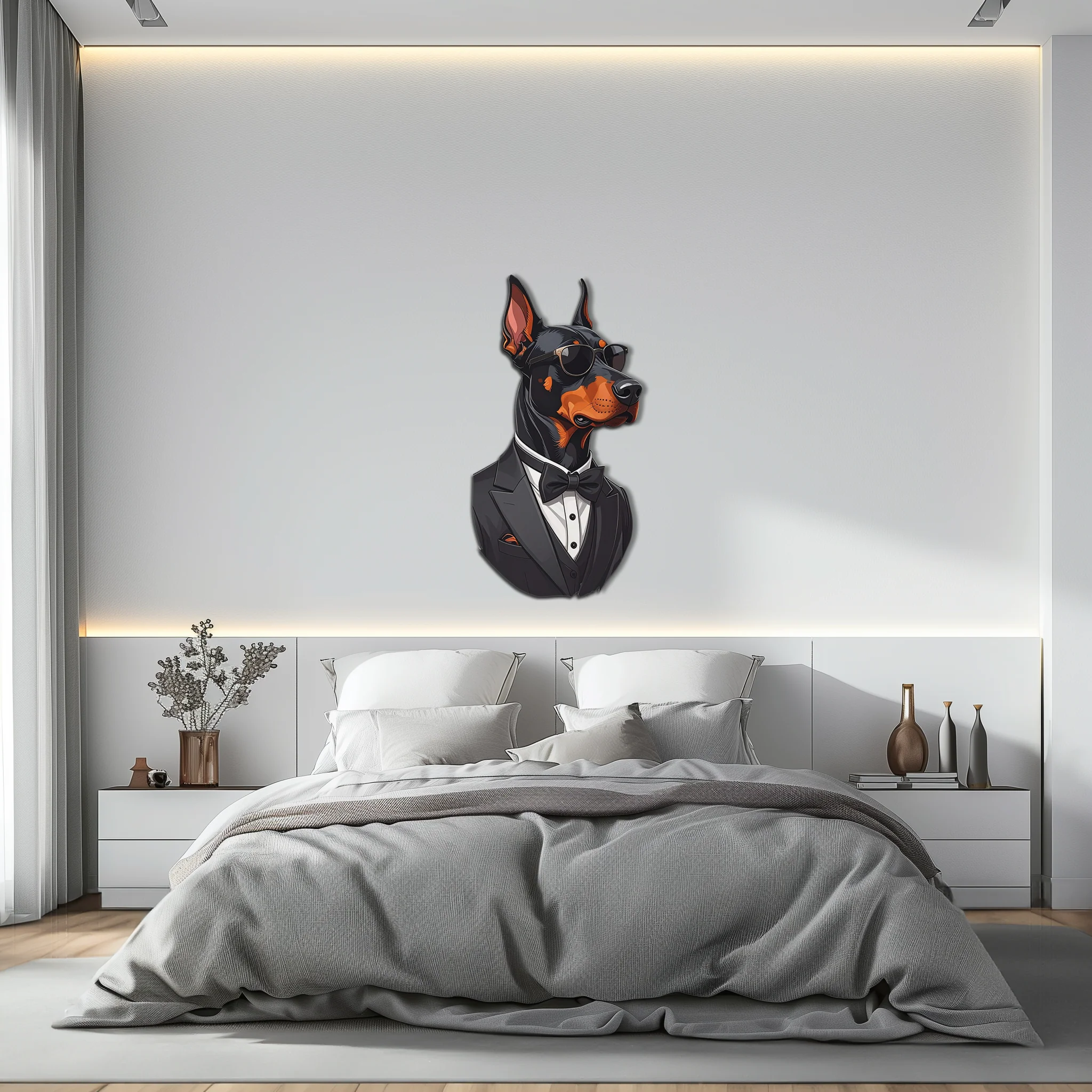 Gentleman Doberman Metal Wall Art – Cool Dog UV Decor-KAFUVM005 - Image 3