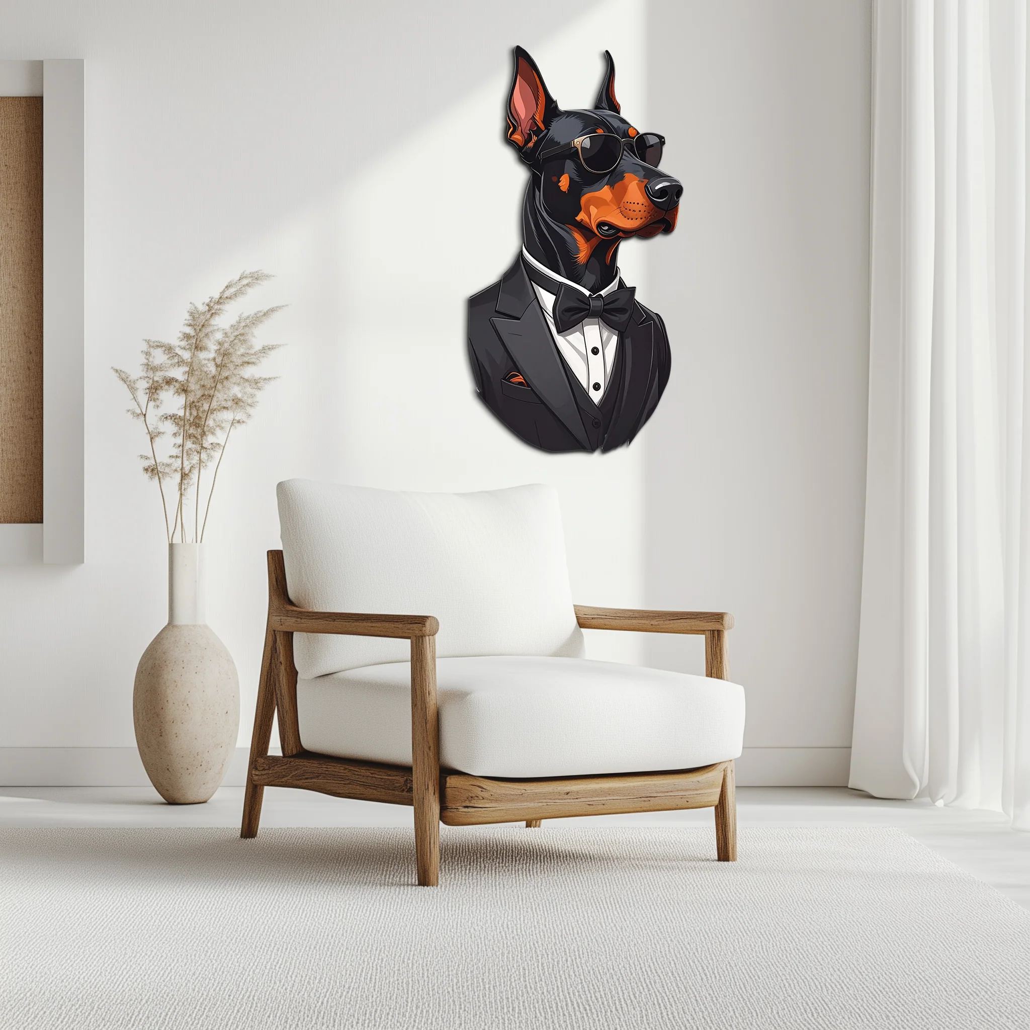 Gentleman Doberman Metal Wall Art – Cool Dog UV Decor-KAFUVM005 - Image 5