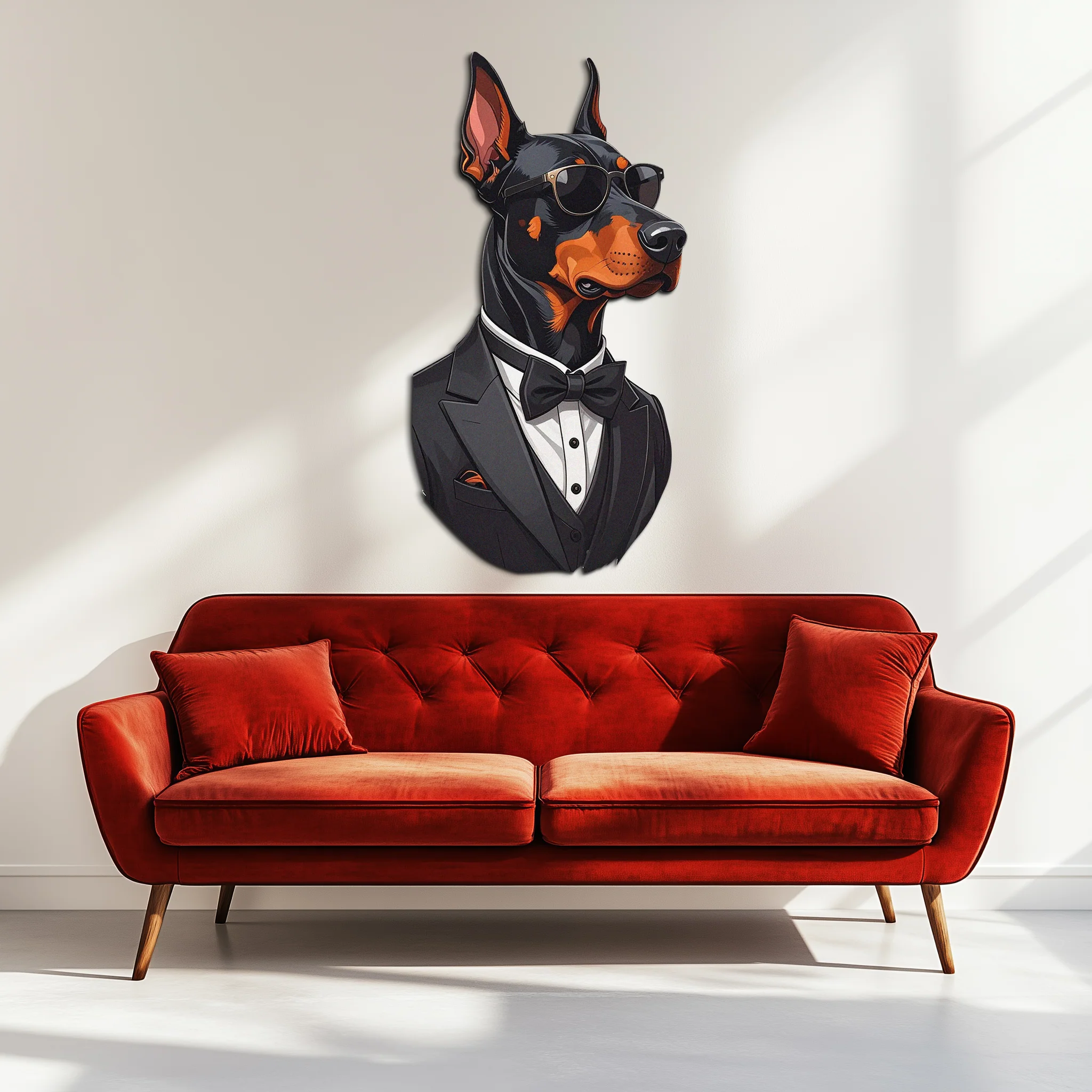 Gentleman Doberman Metal Wall Art – Cool Dog UV Decor-KAFUVM005 - Image 6