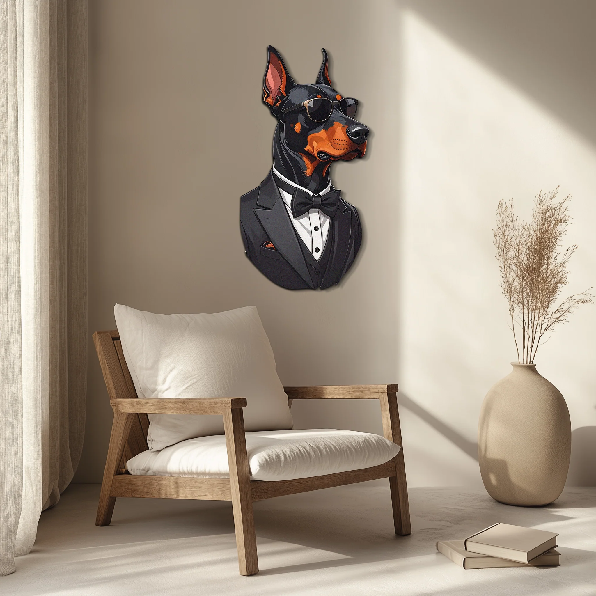 Gentleman Doberman Metal Wall Art – Cool Dog UV Decor-KAFUVM005 - Image 7
