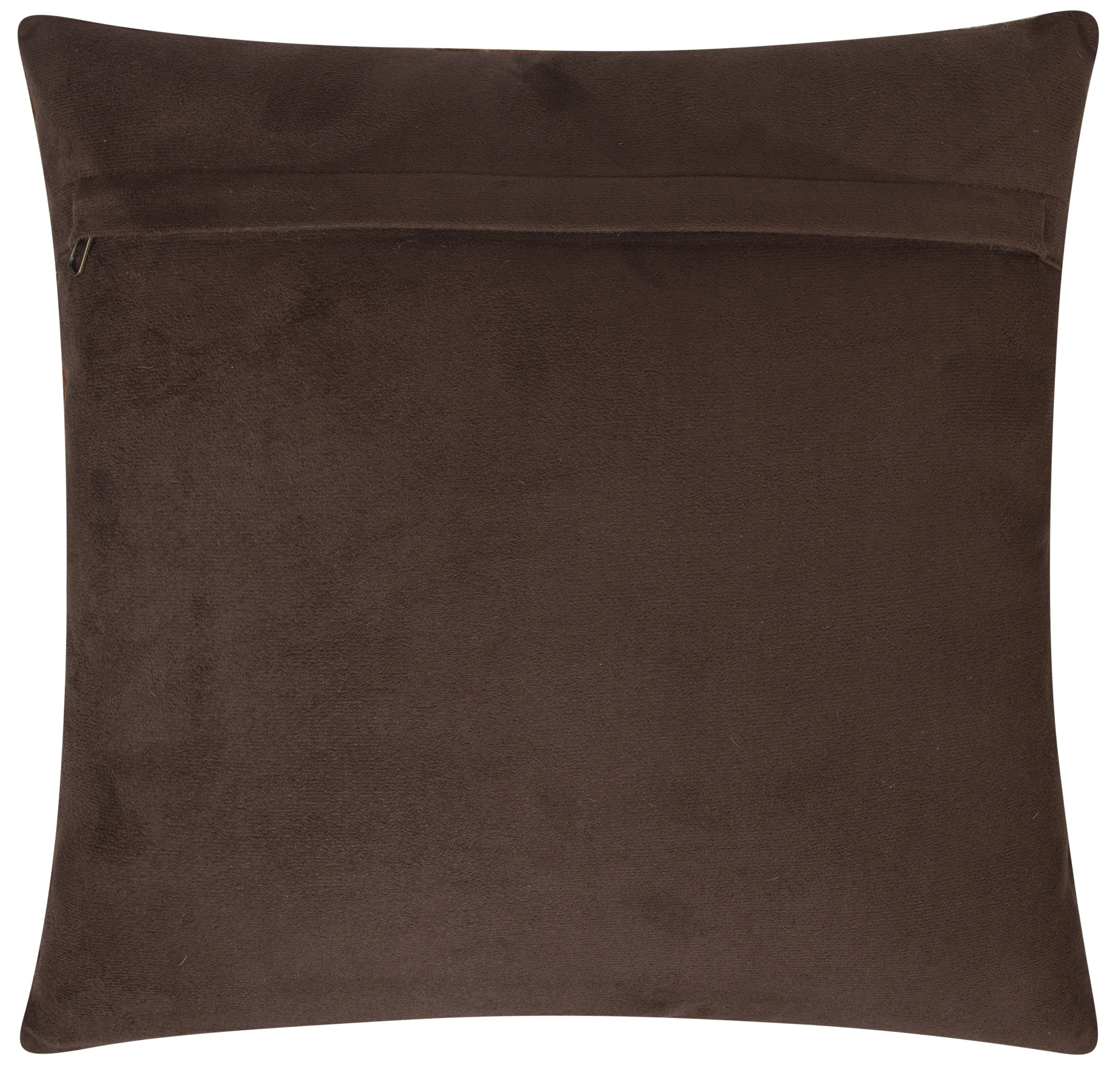 Genuine Cowhide Leather Decorative Throw Pillow - Beige and Ivory Striped Patchwork, 20x20 - Image 5
