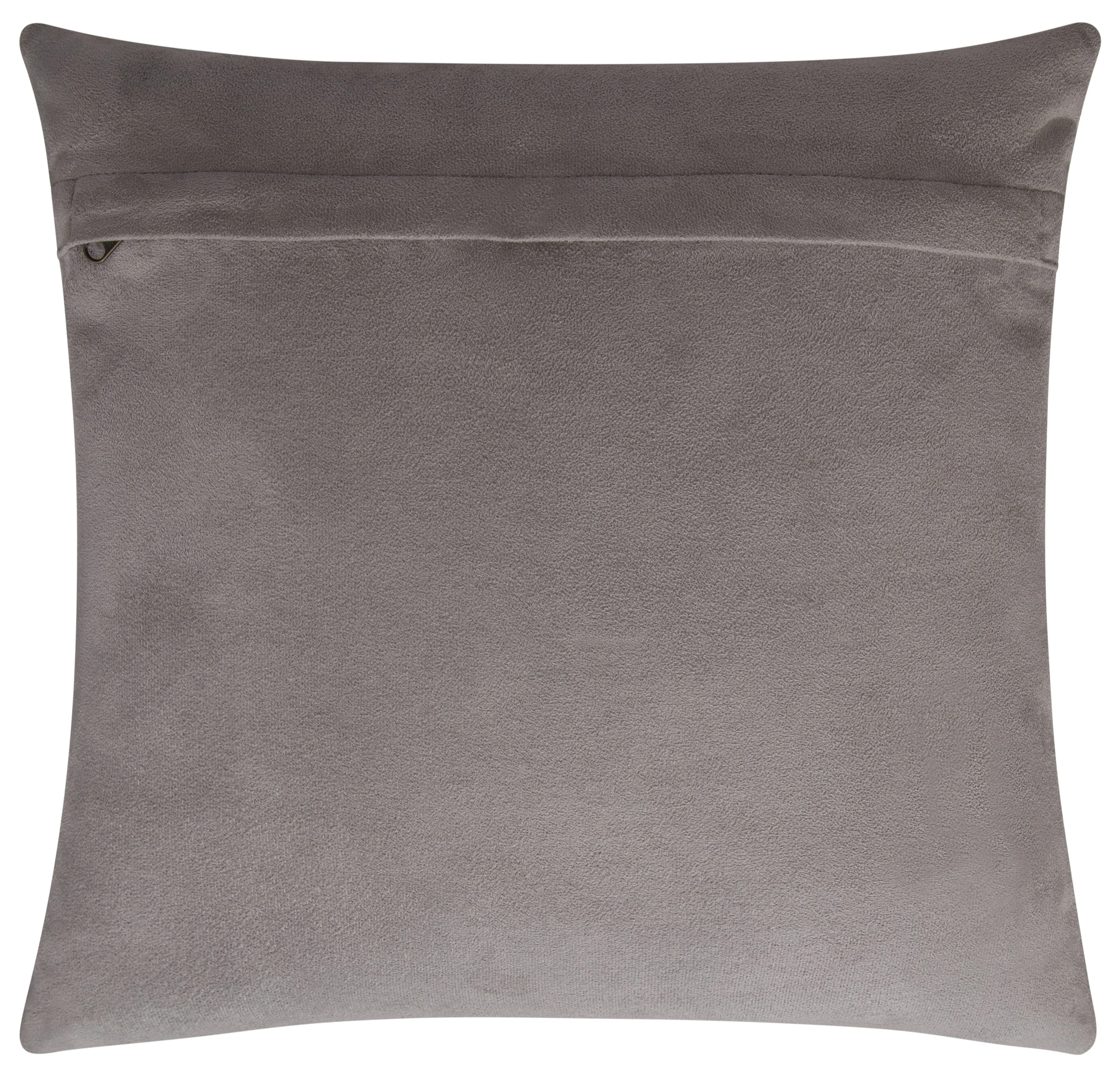 Genuine Cowhide Leather Decorative Throw Pillow - Gray and Ivory Diamond Patchwork, 20x20 - Image 5