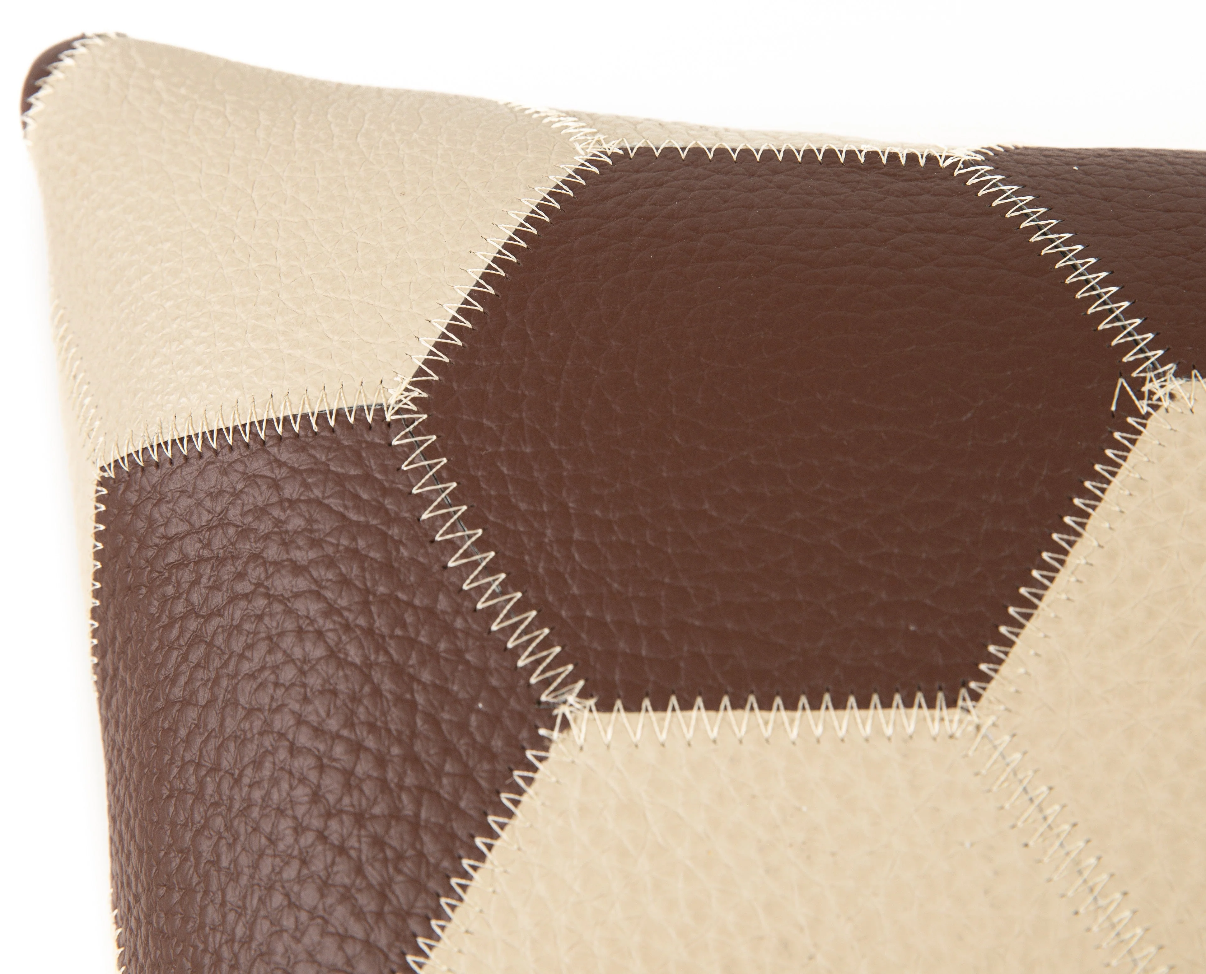 Genuine Cowhide Leather Decorative Throw Pillow - Handmade Patchwork Western Accent with Feather Down Insert - Image 13