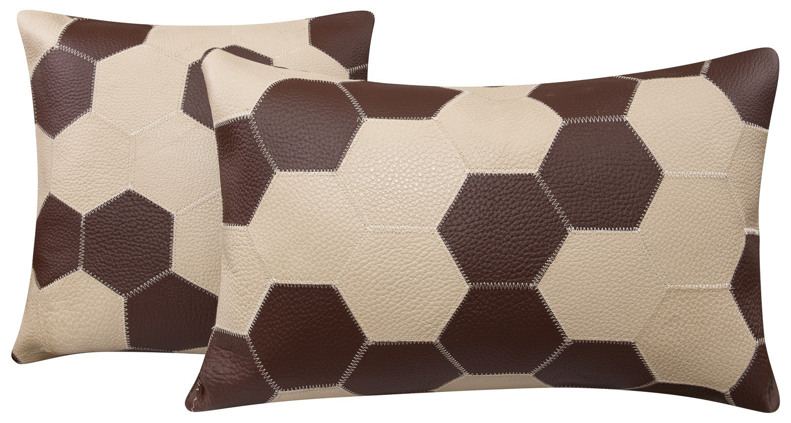 Genuine Cowhide Leather Decorative Throw Pillow - Handmade Patchwork Western Accent with Feather Down Insert - Image 14