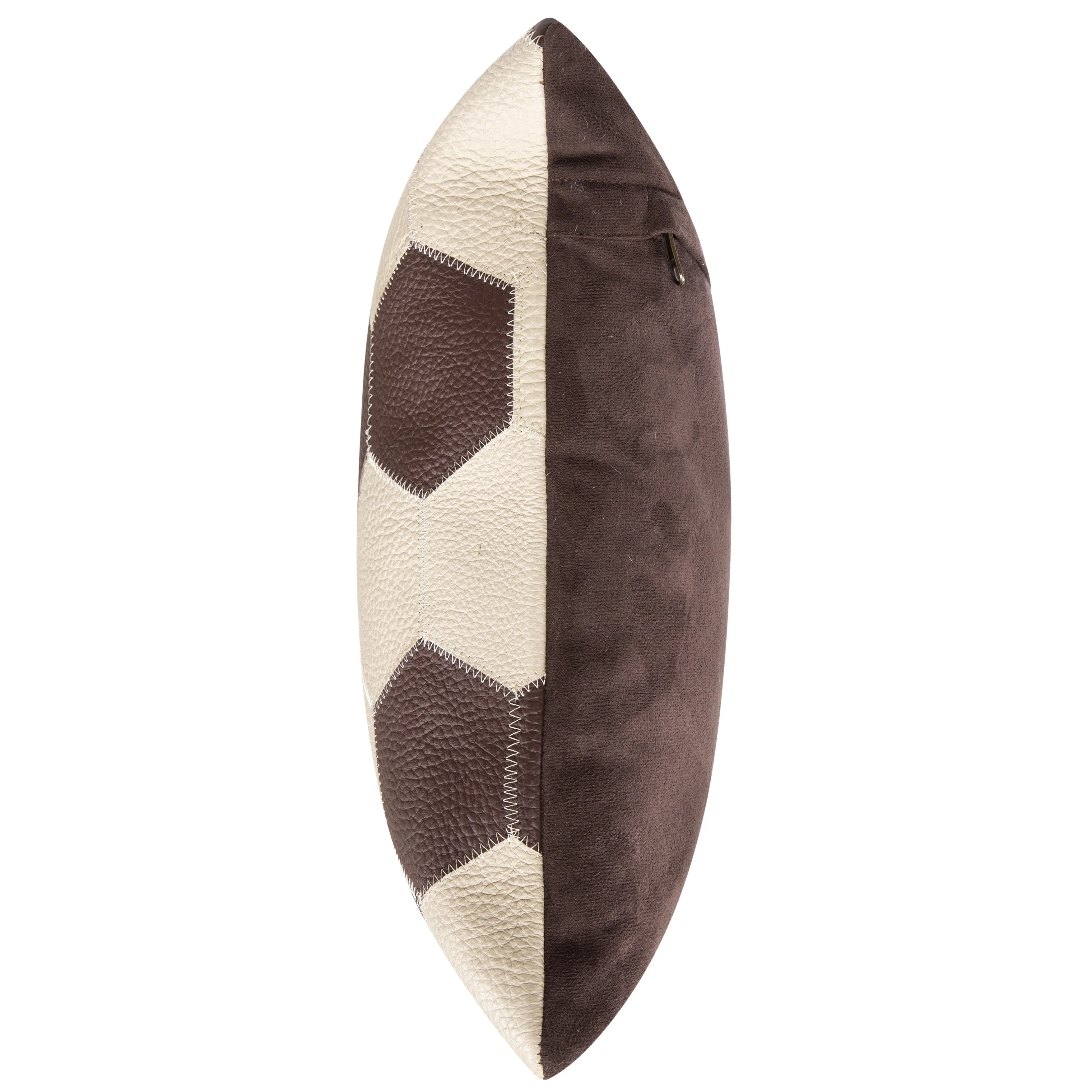 Genuine Cowhide Leather Decorative Throw Pillow - Handmade Patchwork Western Accent with Feather Down Insert - Image 4