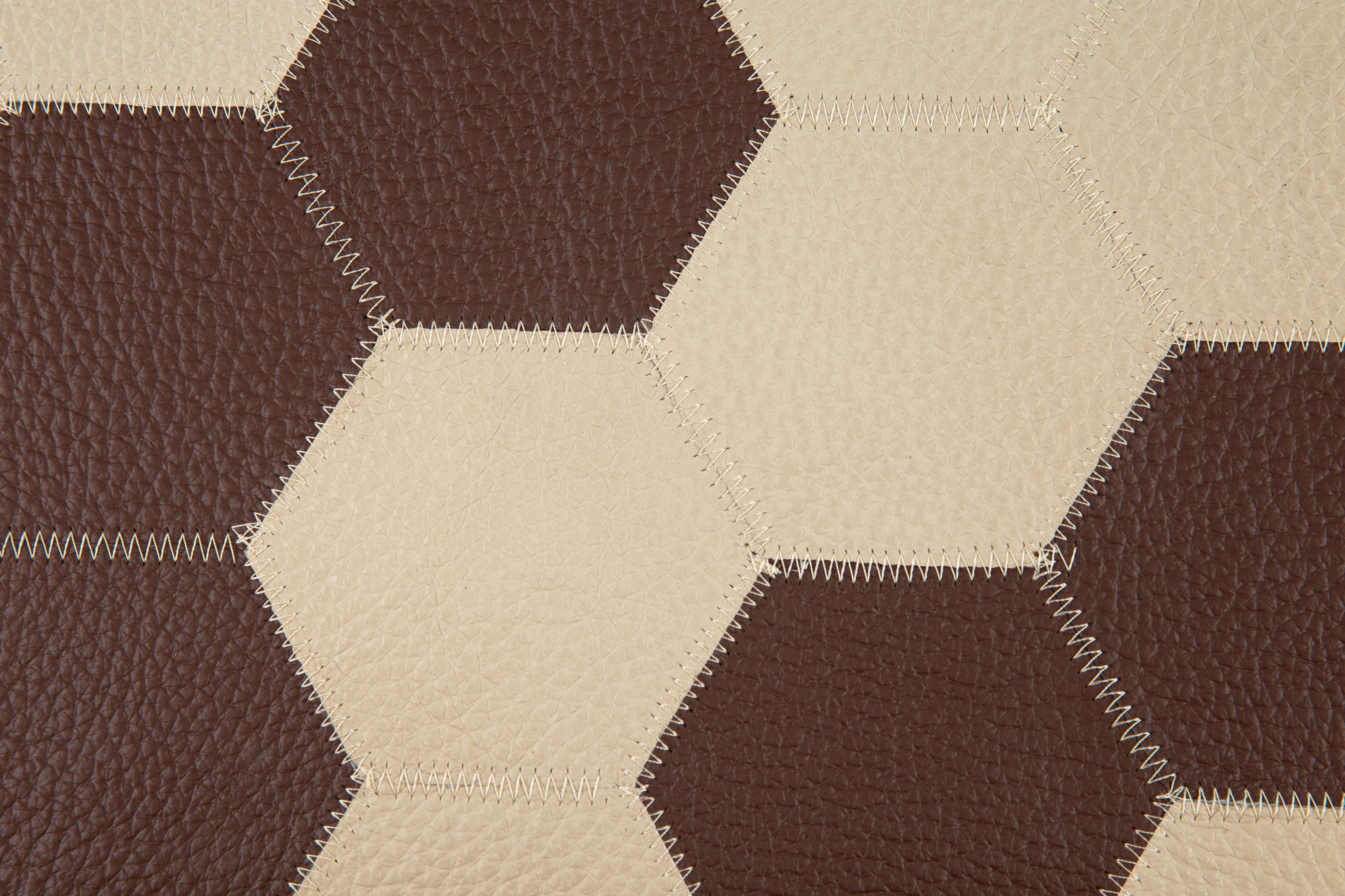 Genuine Cowhide Leather Decorative Throw Pillow - Handmade Patchwork Western Accent with Feather Down Insert - Image 6