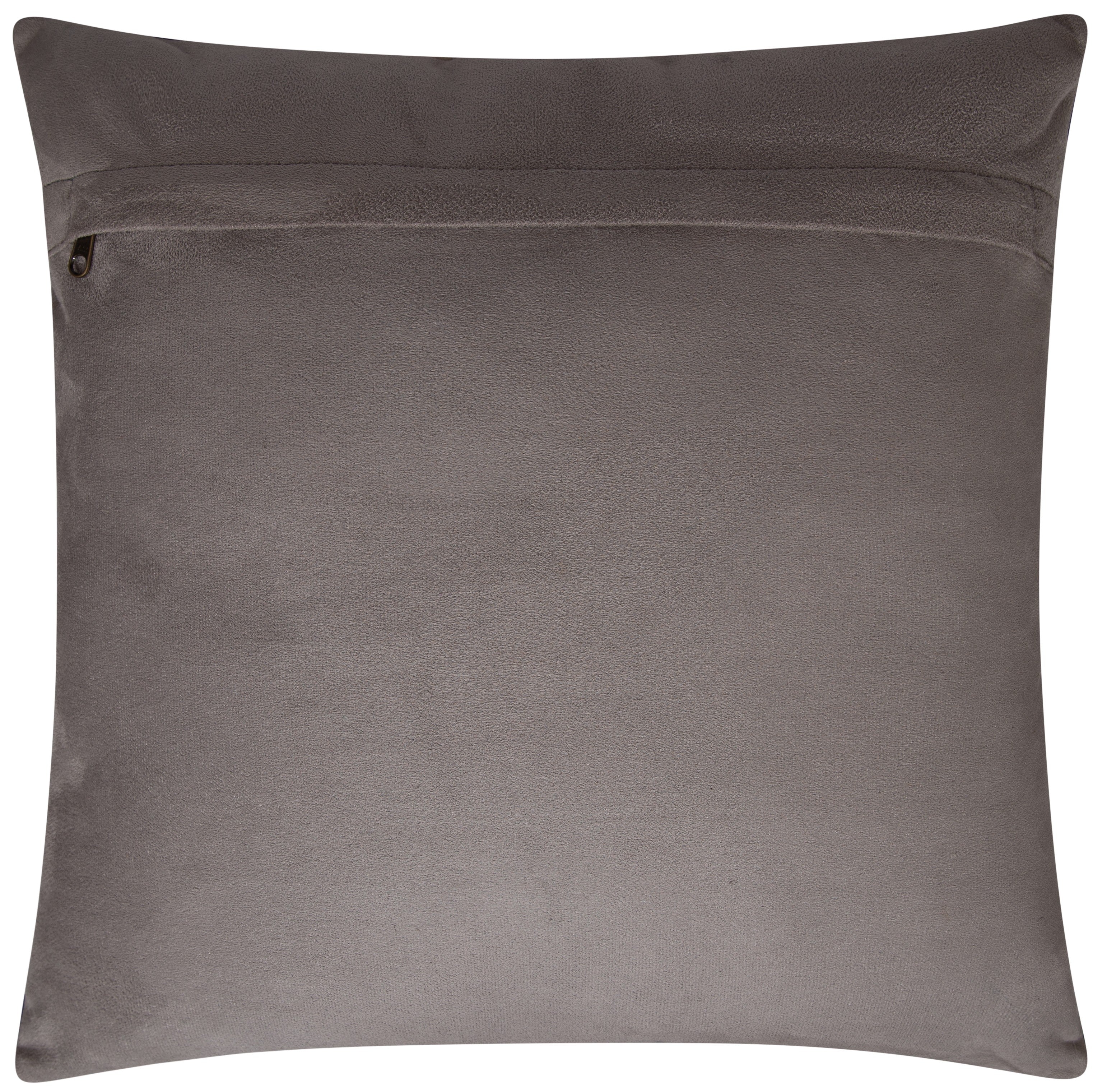 Genuine Cowhide Leather Decorative Throw Pillow - Navy Blue and Cream Hexagonal Patchwork - Image 3