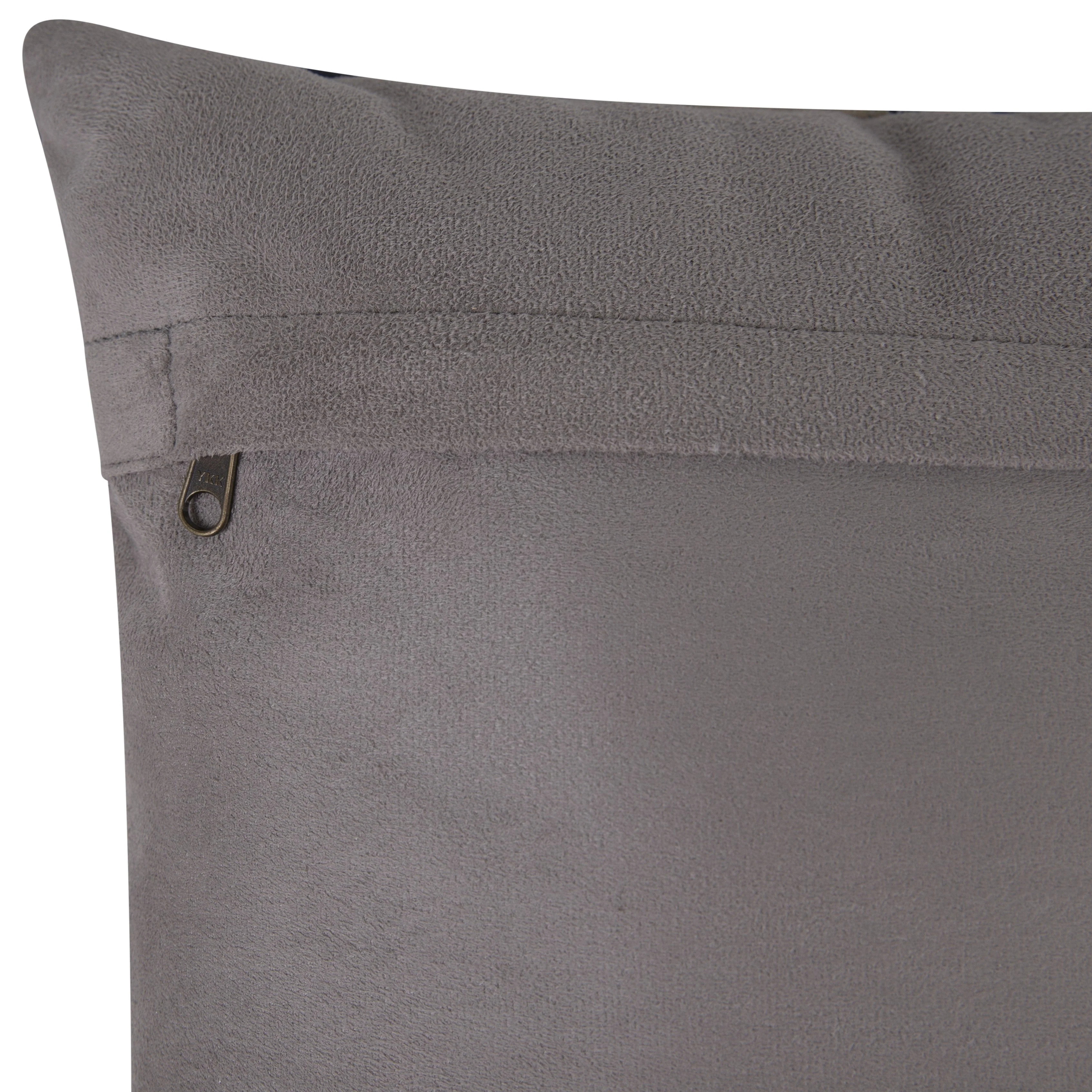 Genuine Cowhide Leather Decorative Throw Pillow - Navy Blue and Cream Hexagonal Patchwork - Image 5