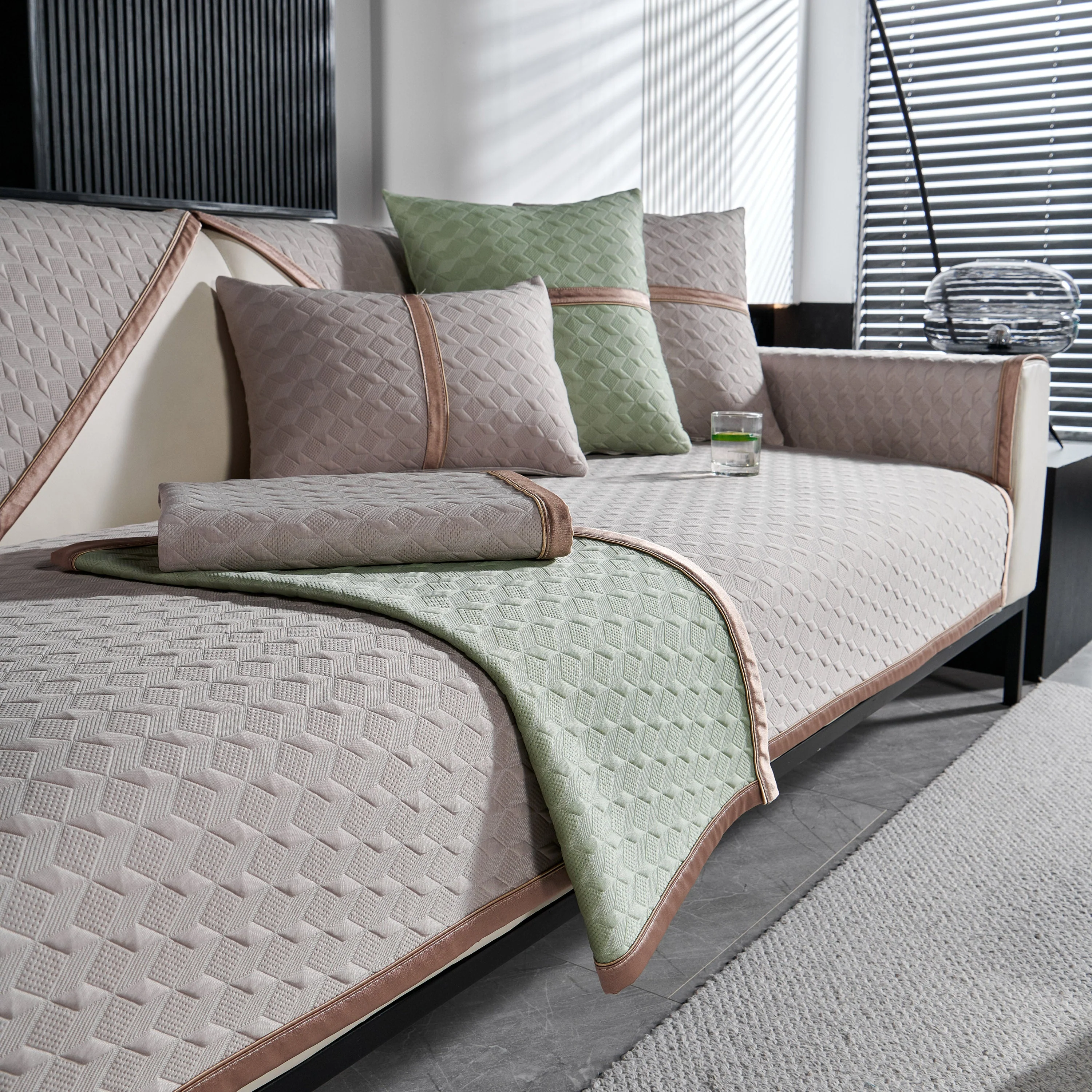 Geometric 3D Sofa Cover, Non-Slip Couch Protector for Seat, Backrest & Armrest - Image 10