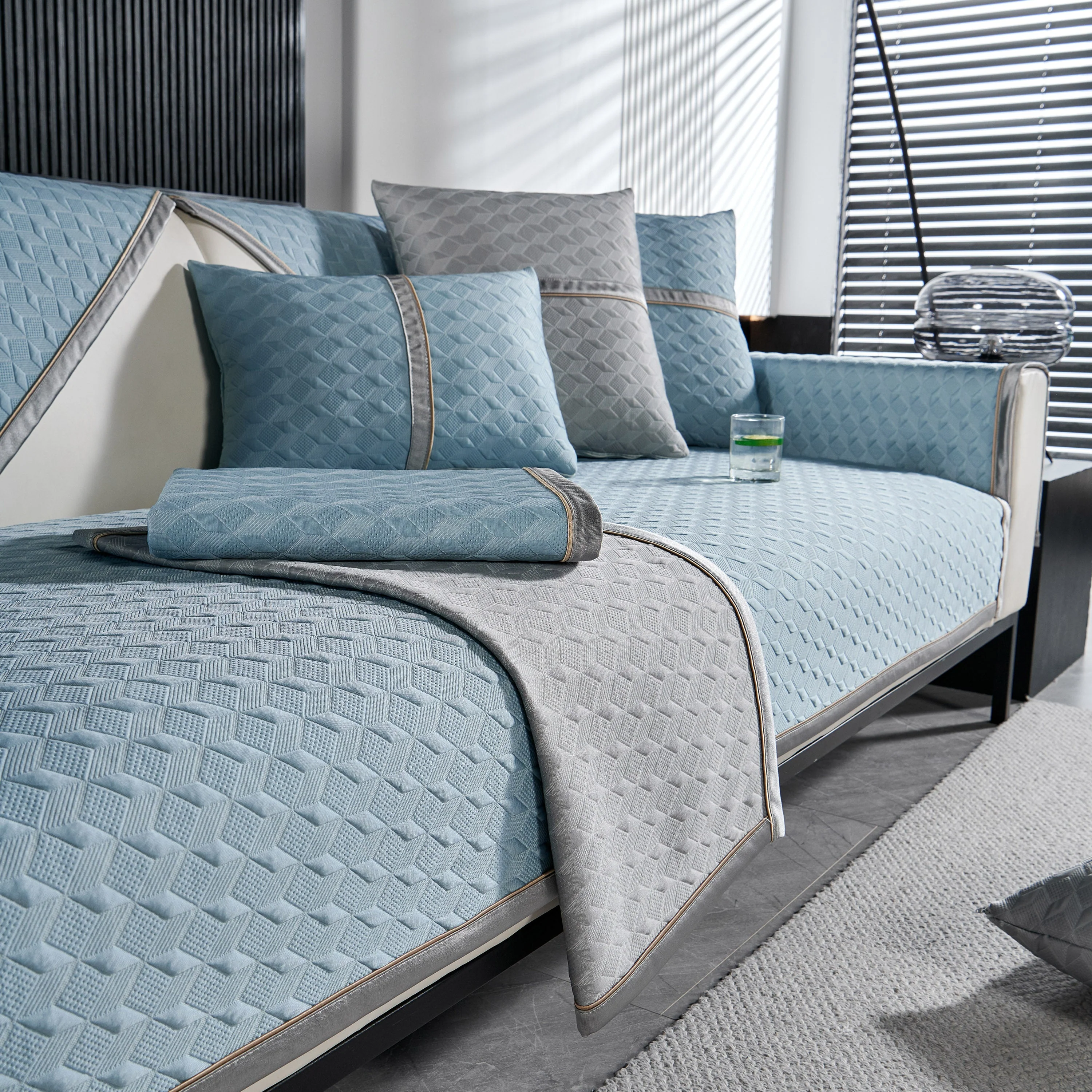 Geometric 3D Sofa Cover, Non-Slip Couch Protector for Seat, Backrest & Armrest - Image 25