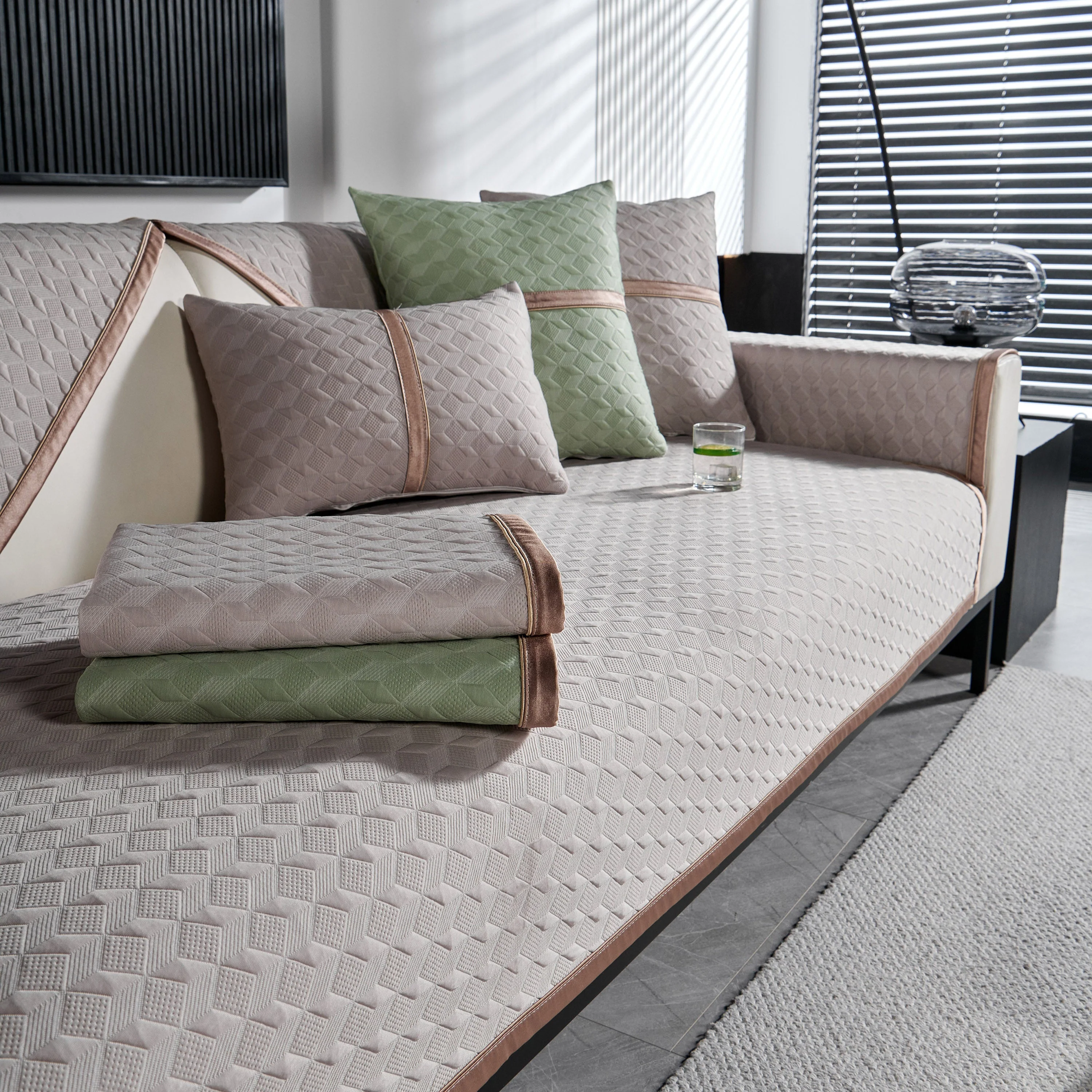 Geometric 3D Sofa Cover, Non-Slip Couch Protector for Seat, Backrest & Armrest - Image 3