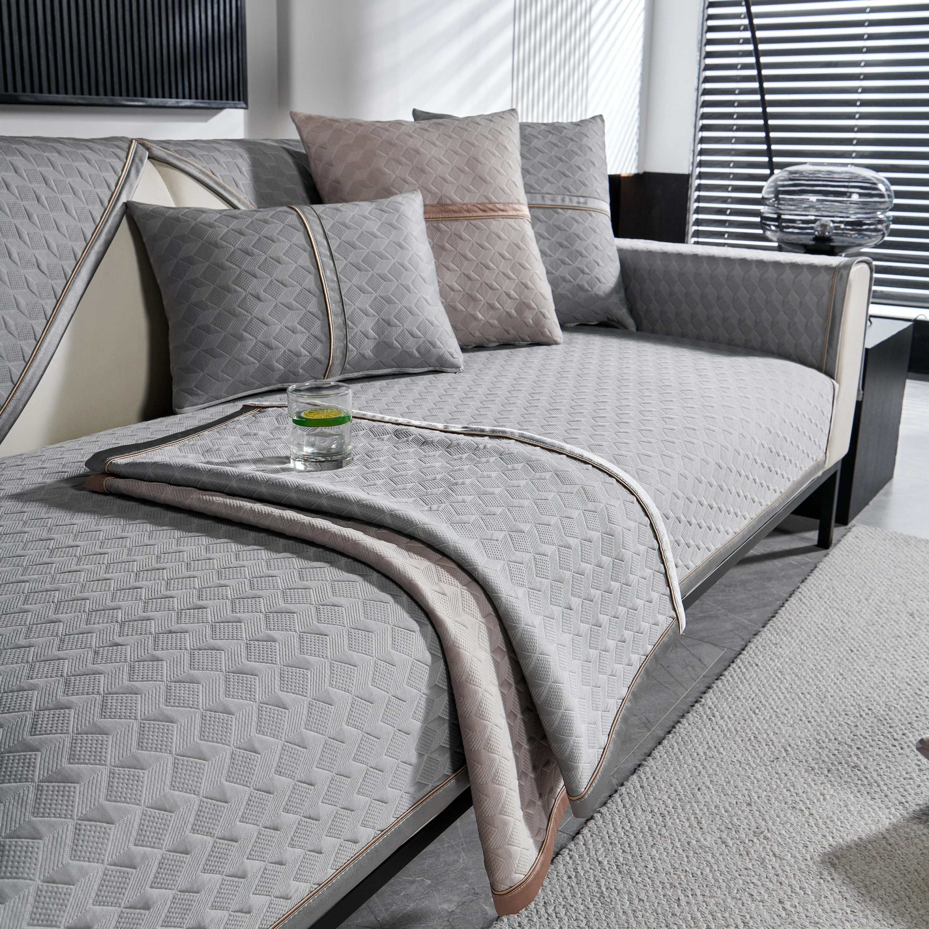 Geometric 3D Sofa Cover, Non-Slip Couch Protector for Seat, Backrest & Armrest - Image 40