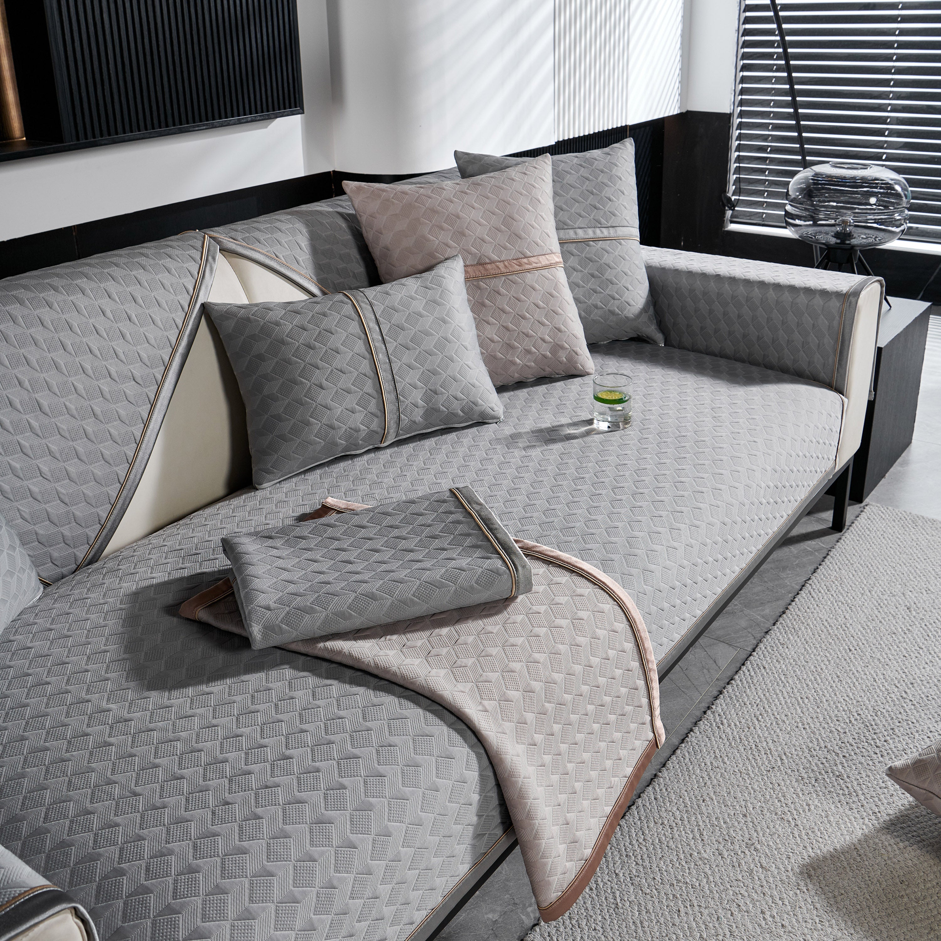 Geometric 3D Sofa Cover, Non-Slip Couch Protector for Seat, Backrest & Armrest - Image 43