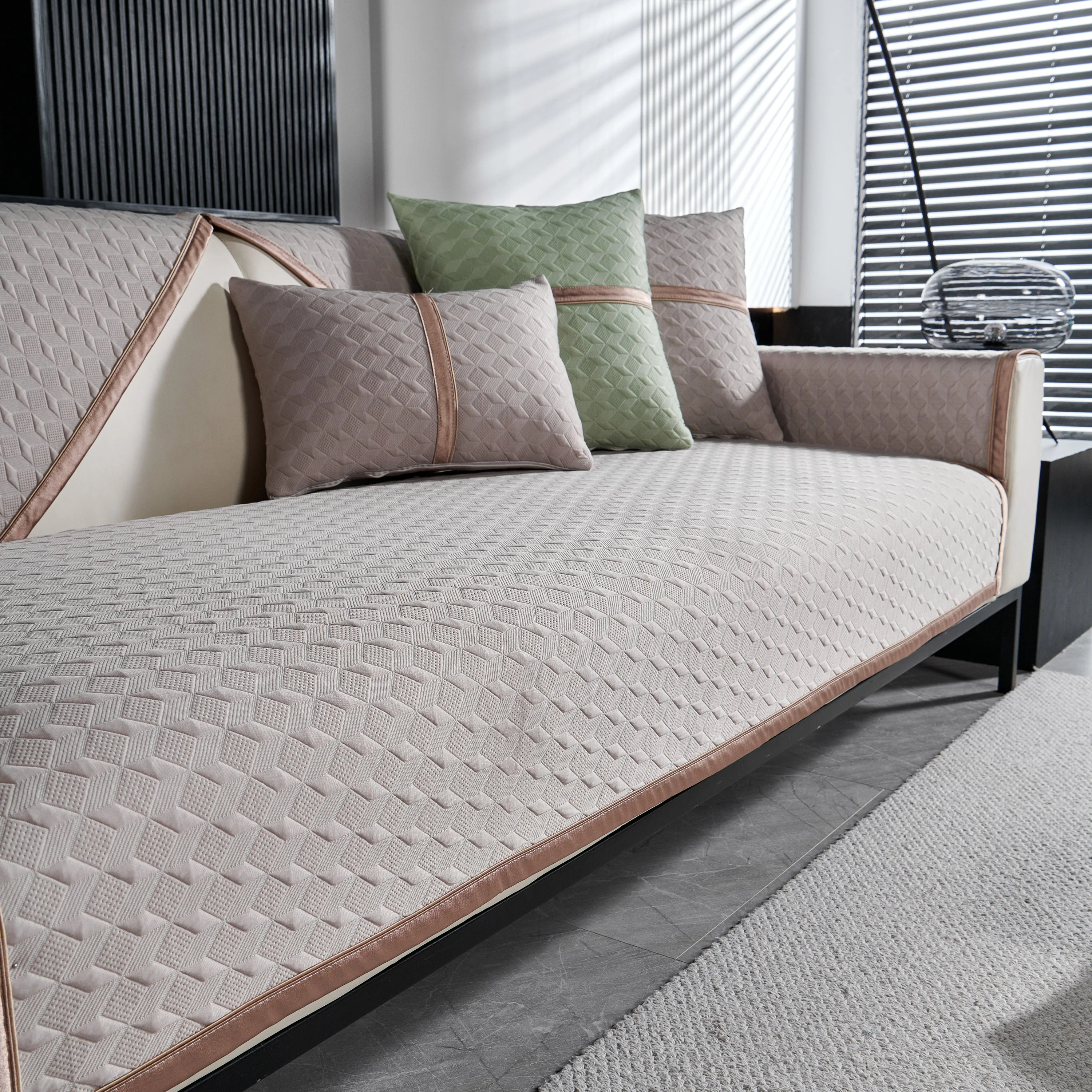 Geometric 3D Sofa Cover, Non-Slip Couch Protector for Seat, Backrest & Armrest - Image 9
