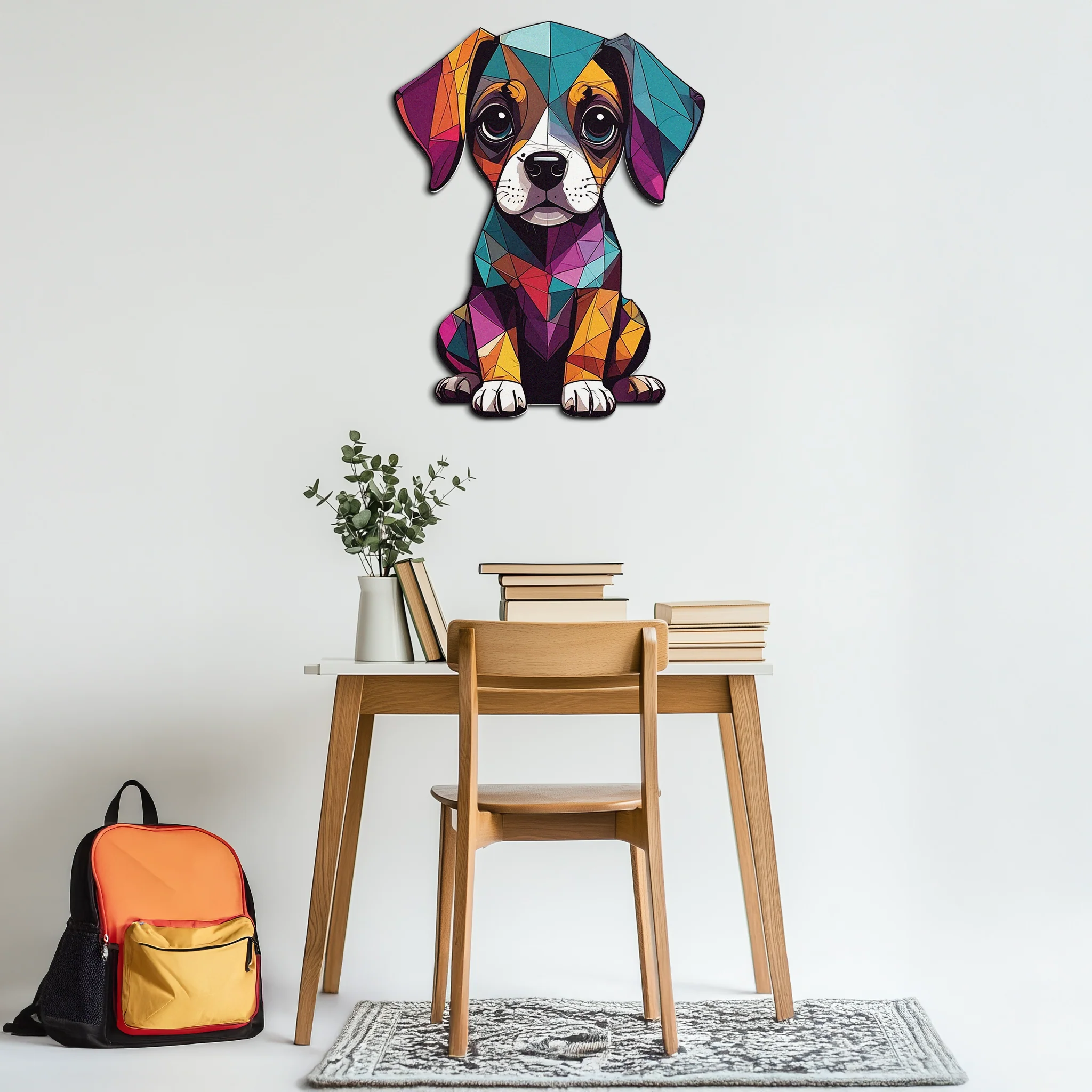 Geometric Puppy Metal Wall Art – Color Pop Dog Decor-KAFUVM039 - Image 4