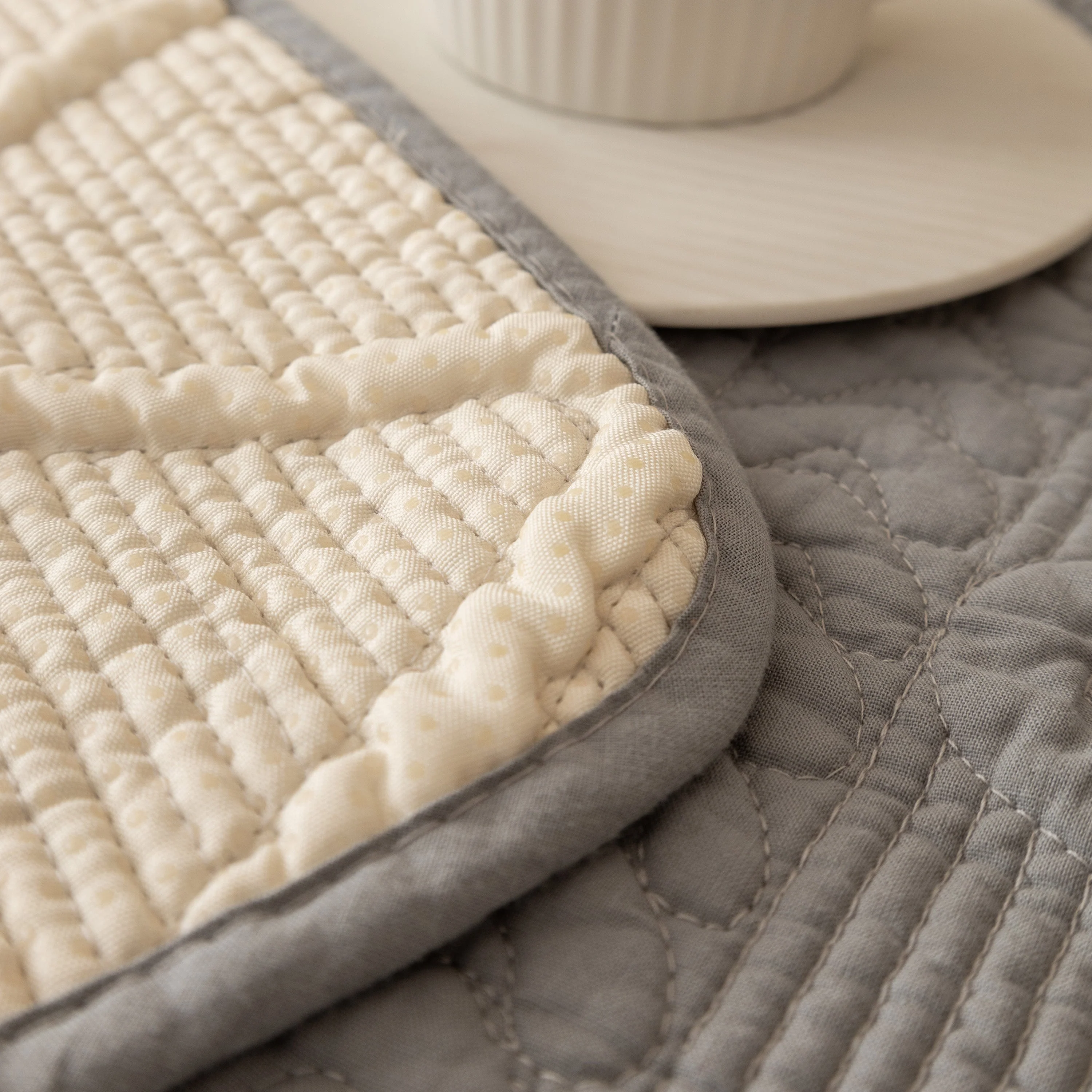 Geometric Textured Cotton Quilted Sofa Cover, Non-Slip Washable Couch Protector - Image 10