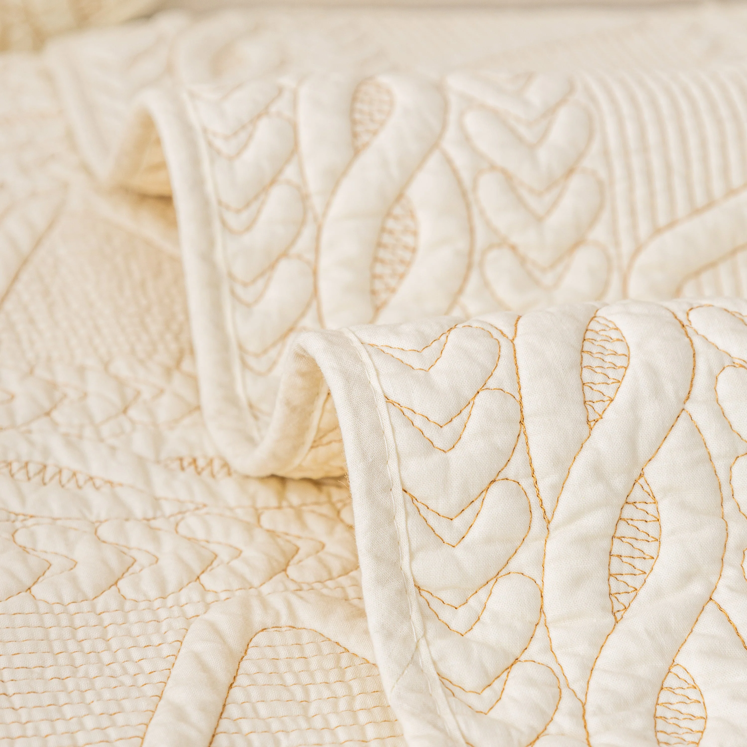 Geometric Textured Cotton Quilted Sofa Cover, Non-Slip Washable Couch Protector - Image 29