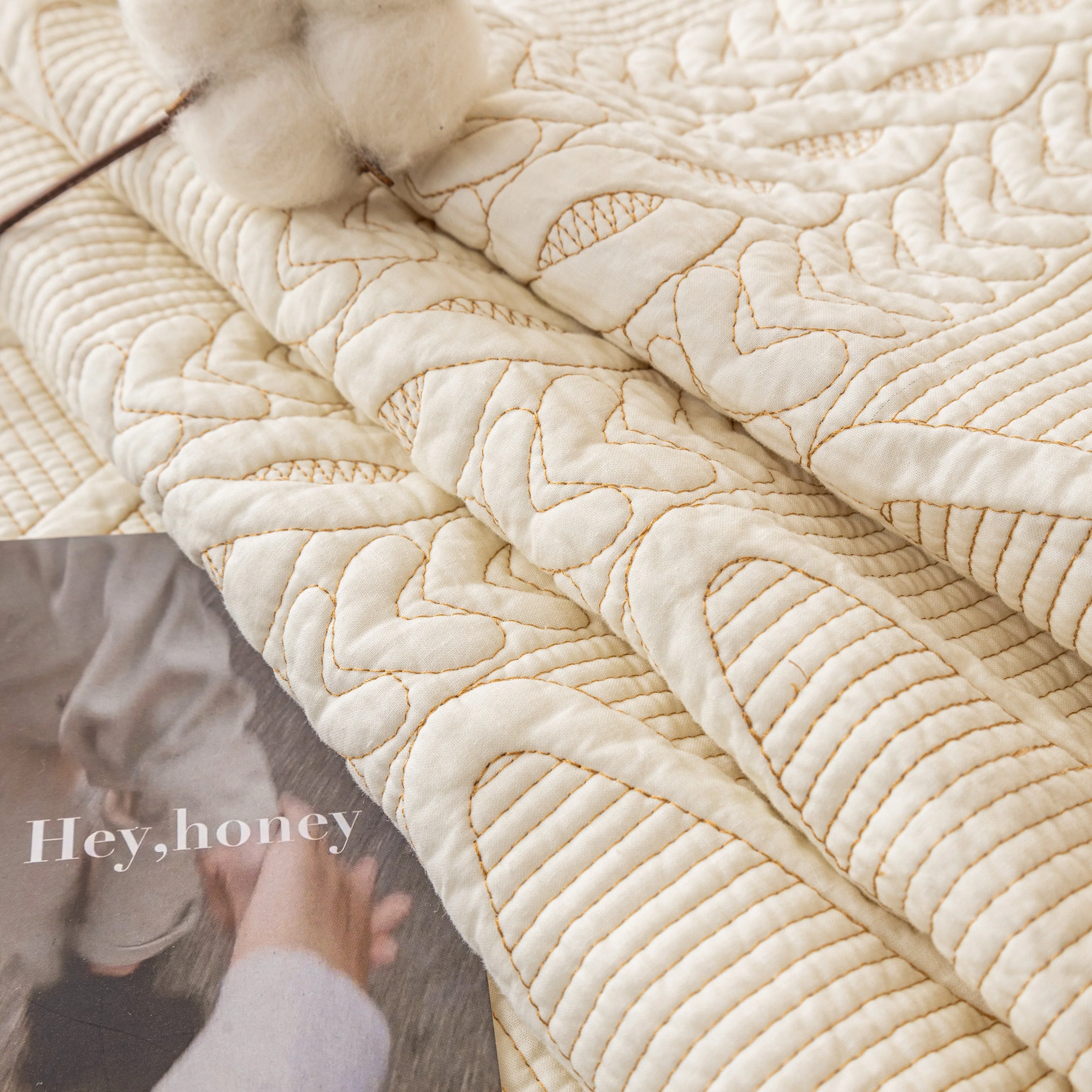 Geometric Textured Cotton Quilted Sofa Cover, Non-Slip Washable Couch Protector - Image 39