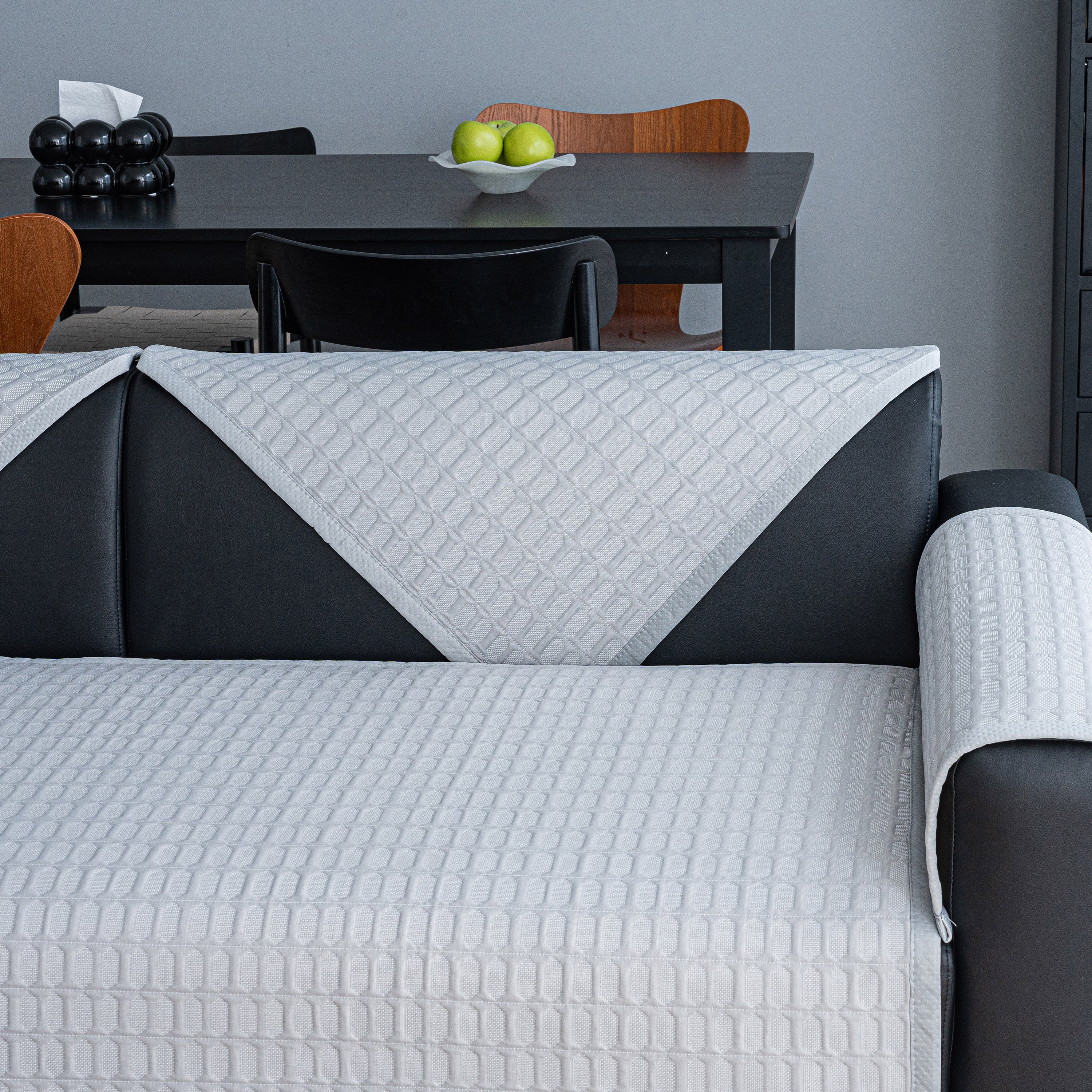 Geometric Textured Couch Slipcover Protector Non-Slip Ice Silk Sofa Cover for Couch - Image 14
