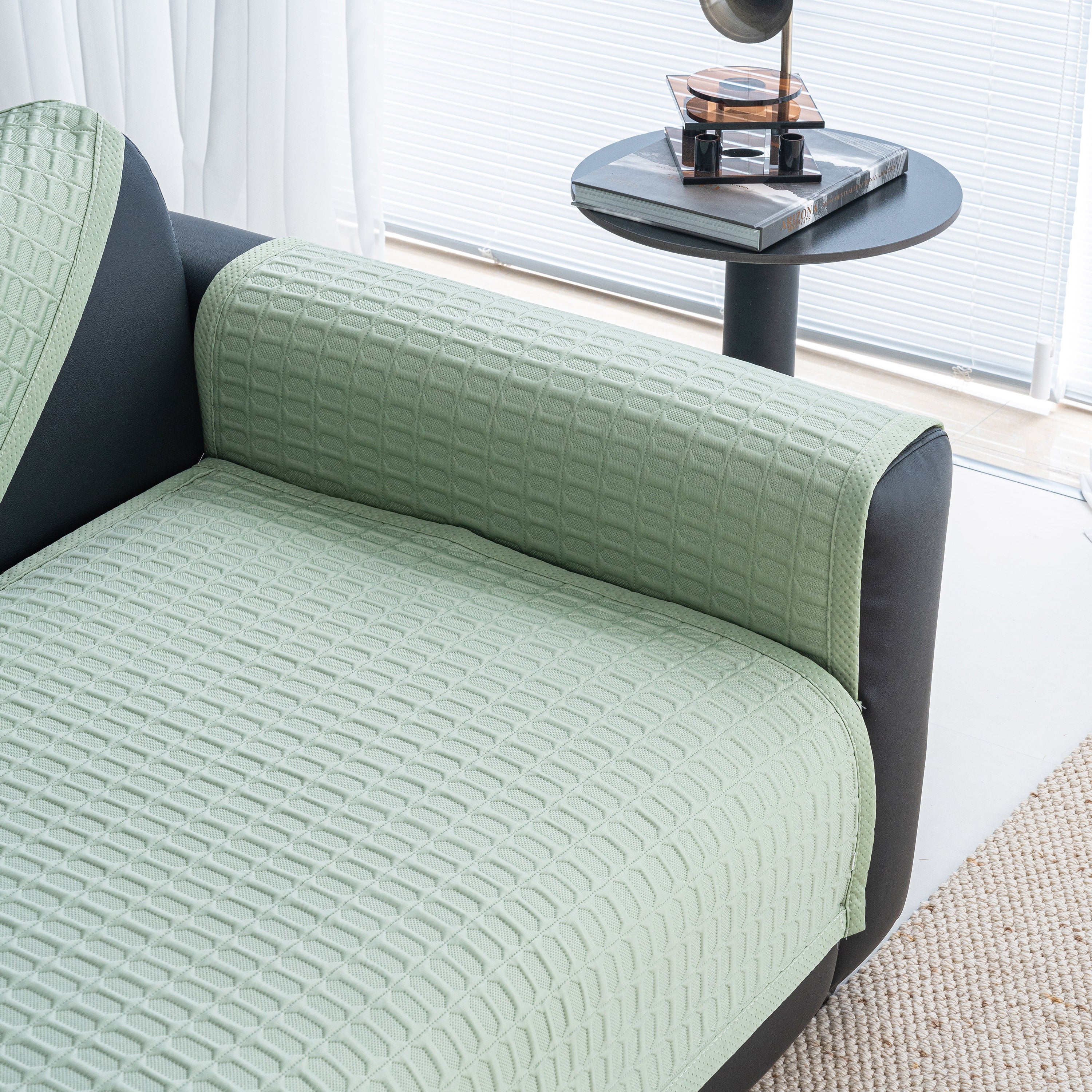 Geometric Textured Couch Slipcover Protector Non-Slip Ice Silk Sofa Cover for Couch - Image 66