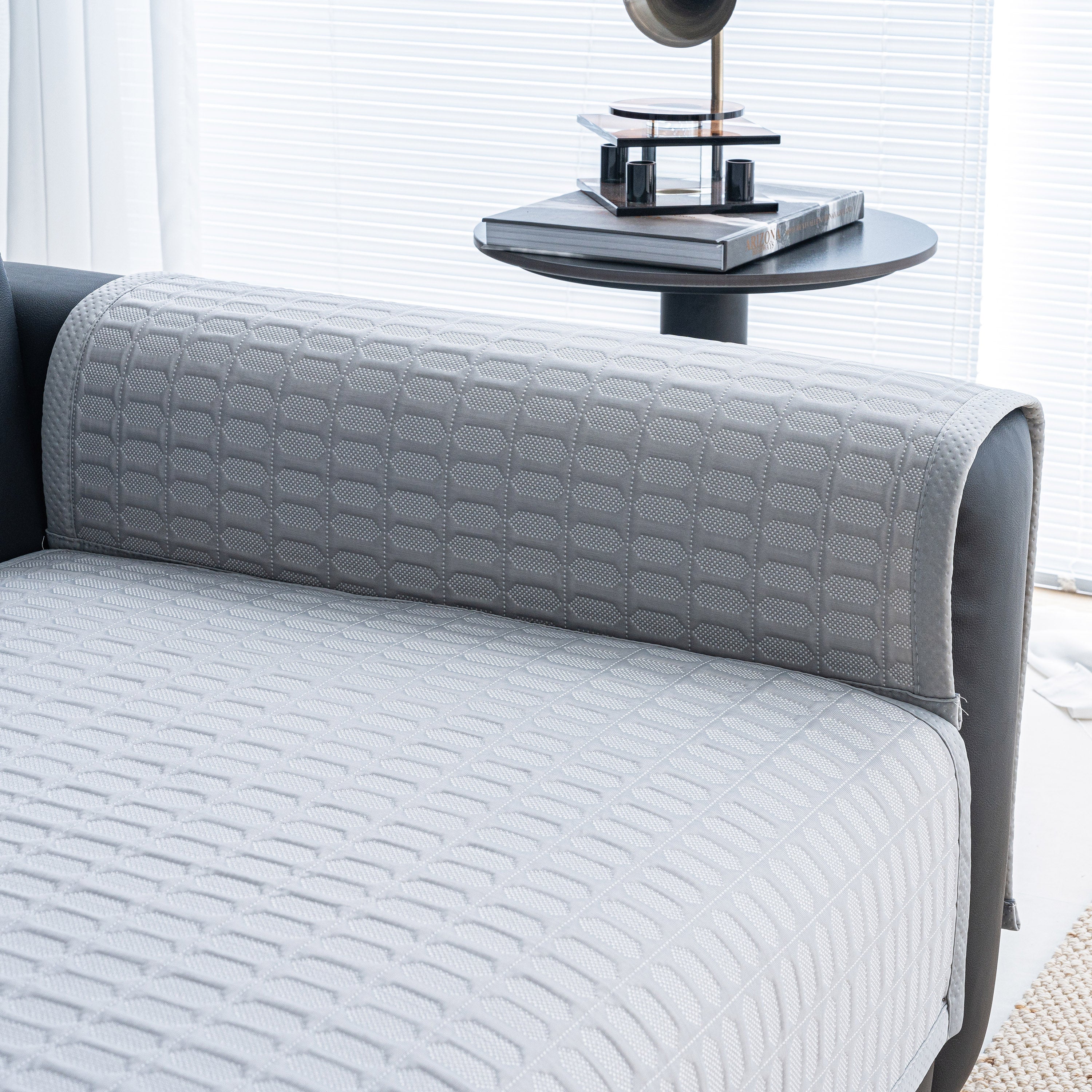 Geometric Textured Couch Slipcover Protector Non-Slip Ice Silk Sofa Cover for Couch - Image 9