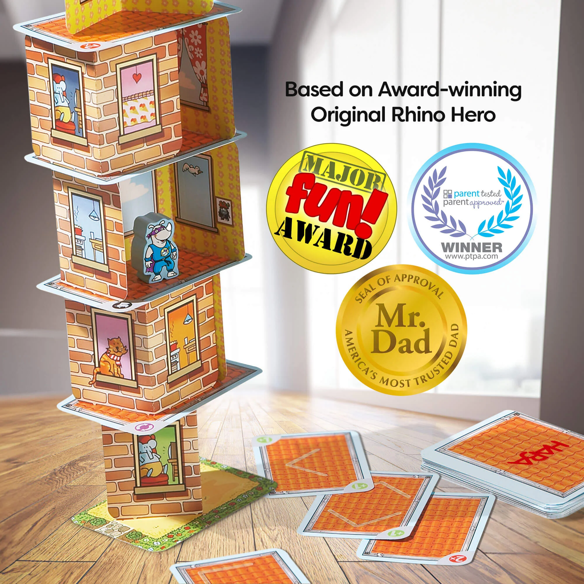 Giant Rhino Hero XXL Stacking Cards Game - Image 5