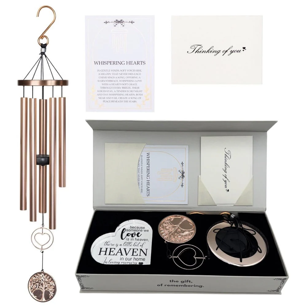 Gift Bundle - Memorial Wind Chime – Whispering Hearts™ Collection – Platinum Rose Personalized 30” - Image 10