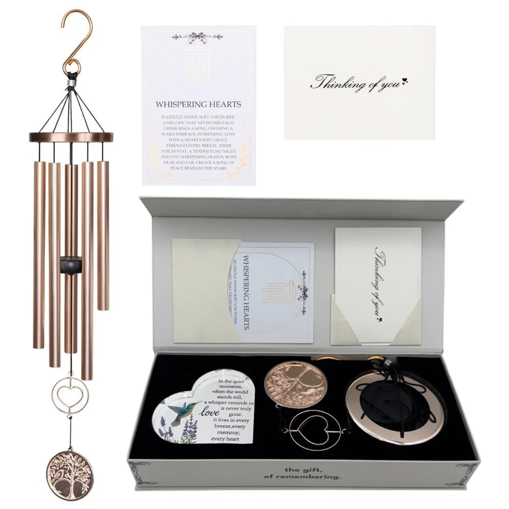 Gift Bundle - Memorial Wind Chime – Whispering Hearts™ Collection – Platinum Rose Personalized 30” - Image 11