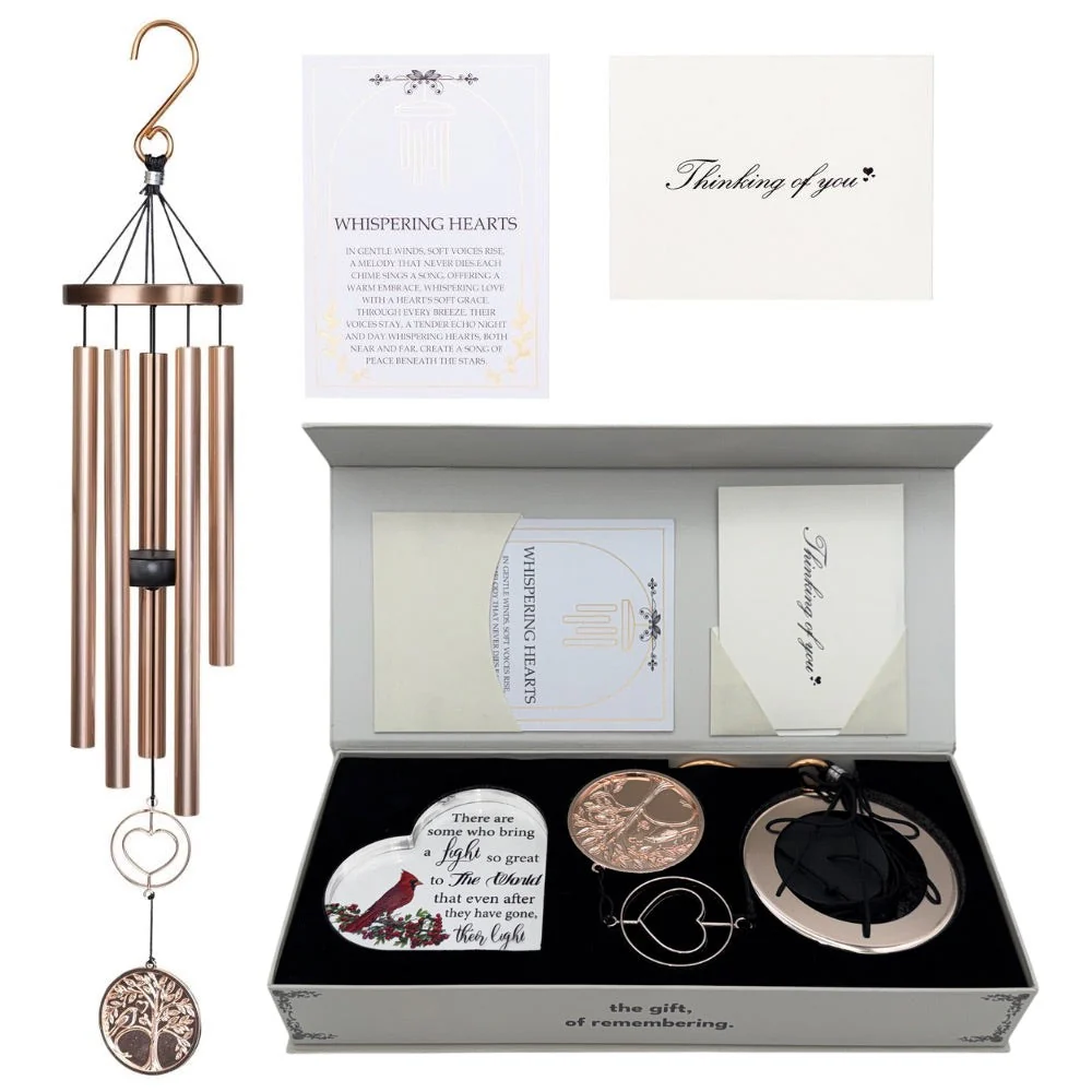 Gift Bundle - Memorial Wind Chime – Whispering Hearts™ Collection – Platinum Rose Personalized 30” - Image 12
