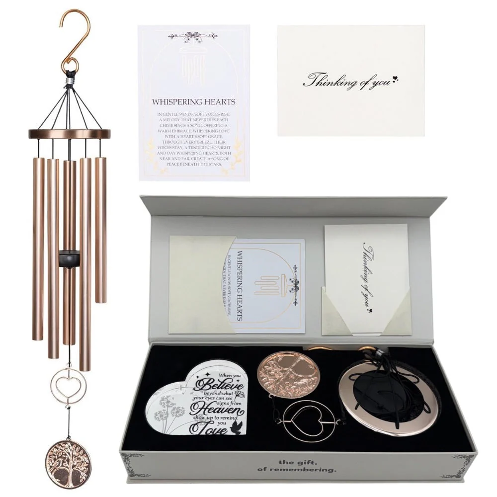 Gift Bundle - Memorial Wind Chime – Whispering Hearts™ Collection – Platinum Rose Personalized 30” - Image 13