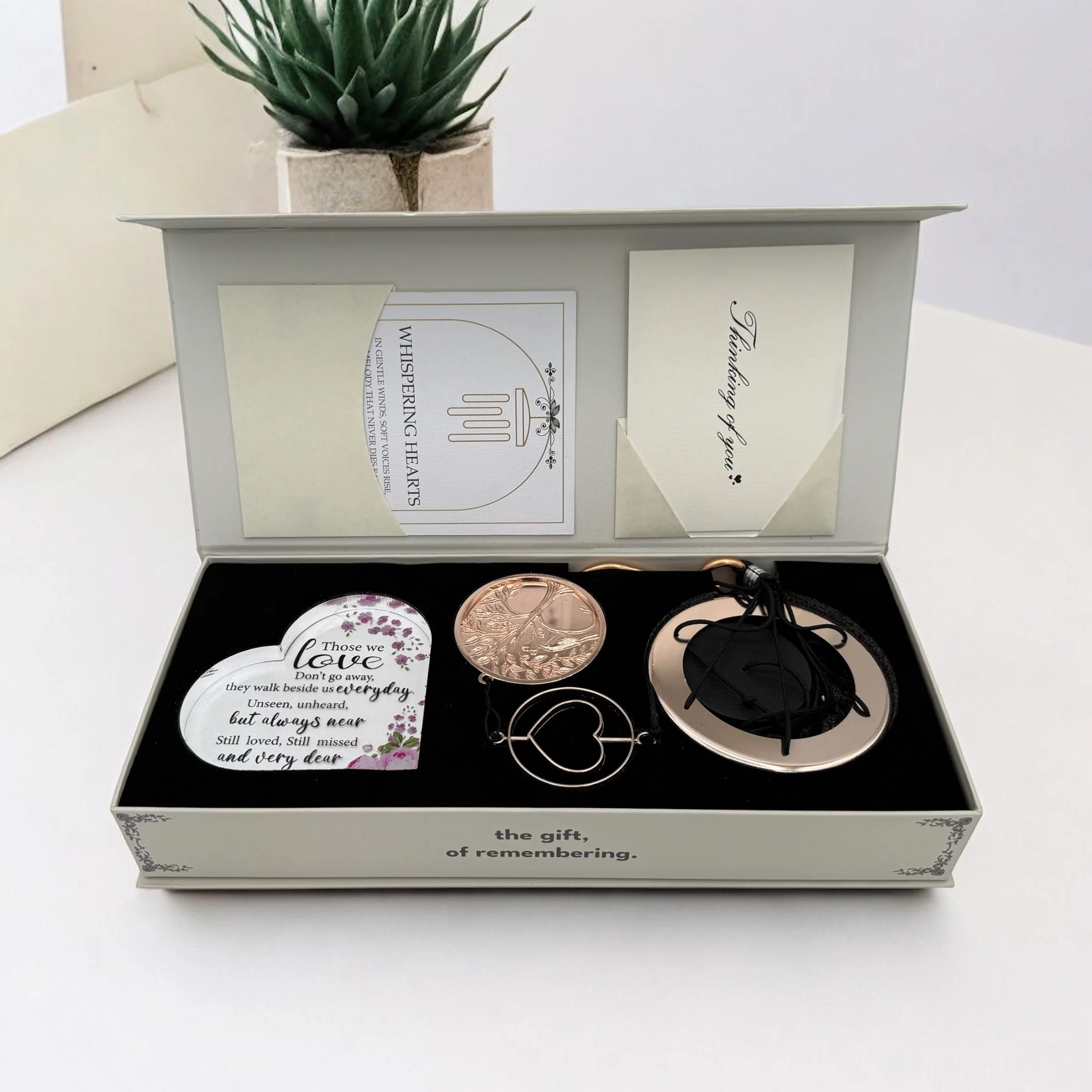 Gift Bundle - Memorial Wind Chime – Whispering Hearts™ Collection – Platinum Rose Personalized 30” - Image 9