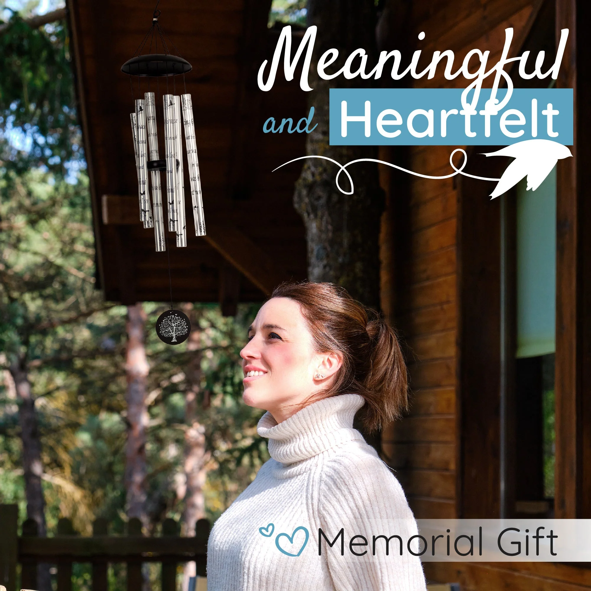 Gift Bundle - Serenity Memorial Wind Chimes, Thoughtful Gift For Special Occasions or Reflections Amazing Grace Scripture 40" - Image 9