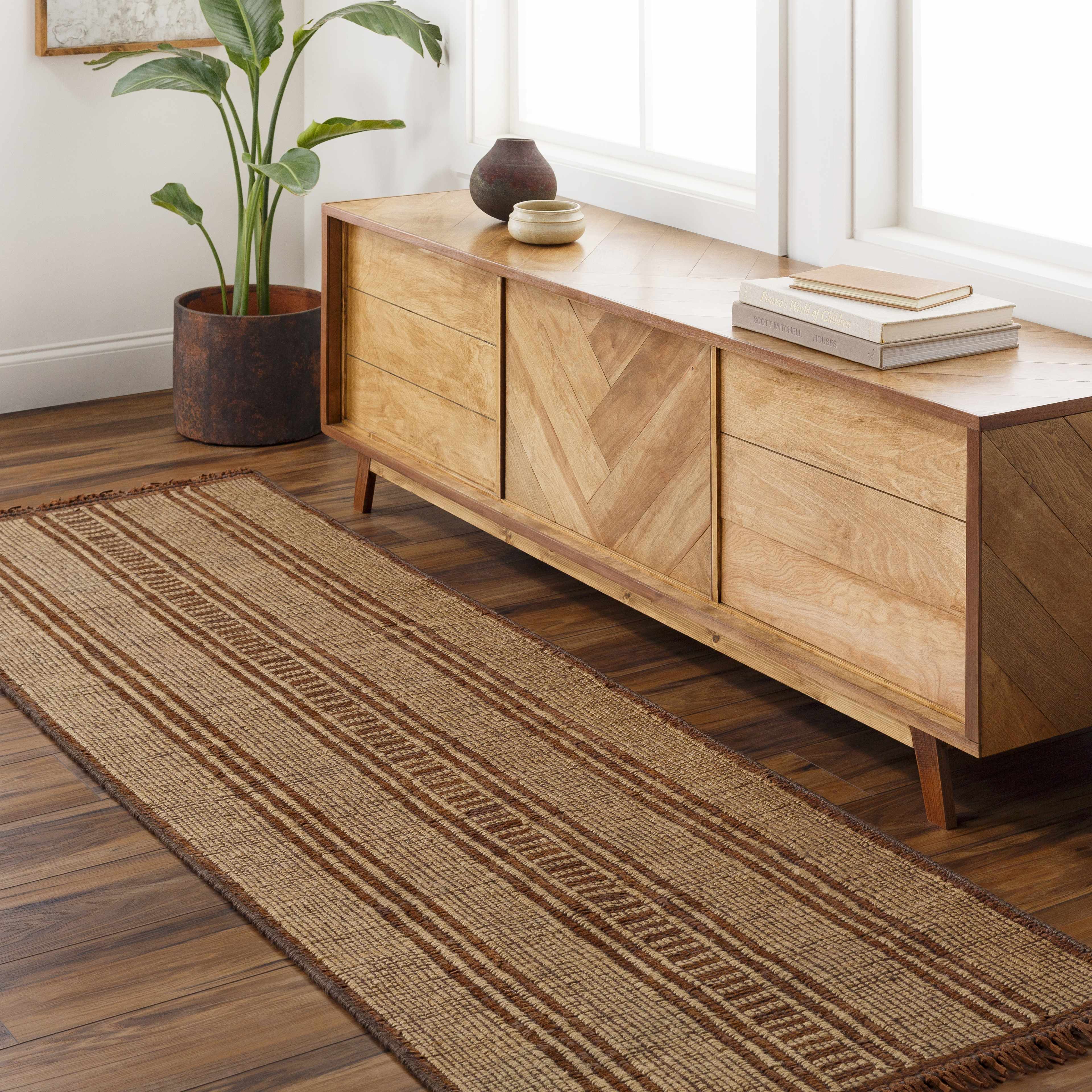 Gita Jute & Leather Rug - Clearance - Image 2
