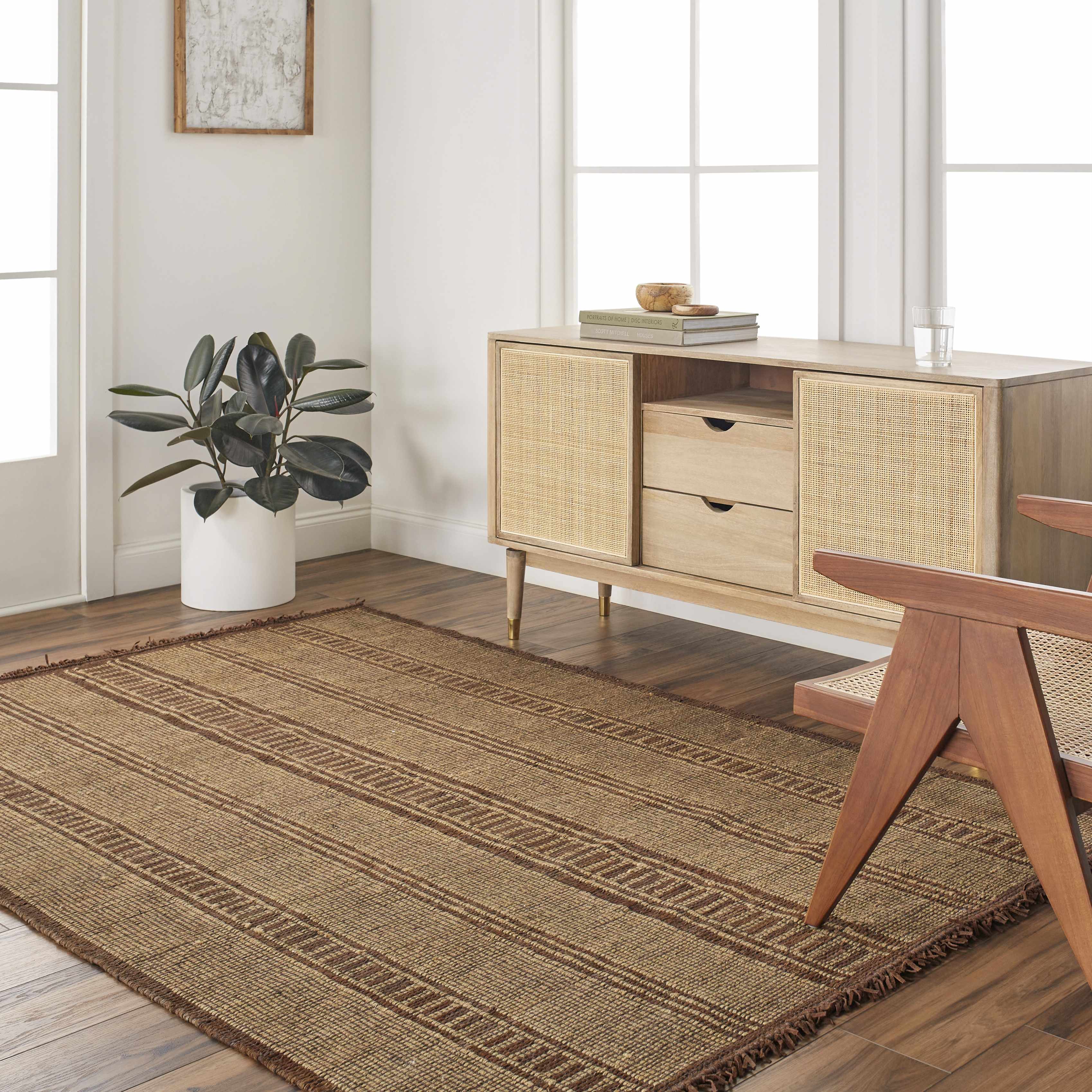 Gita Jute & Leather Rug - Clearance - Image 3