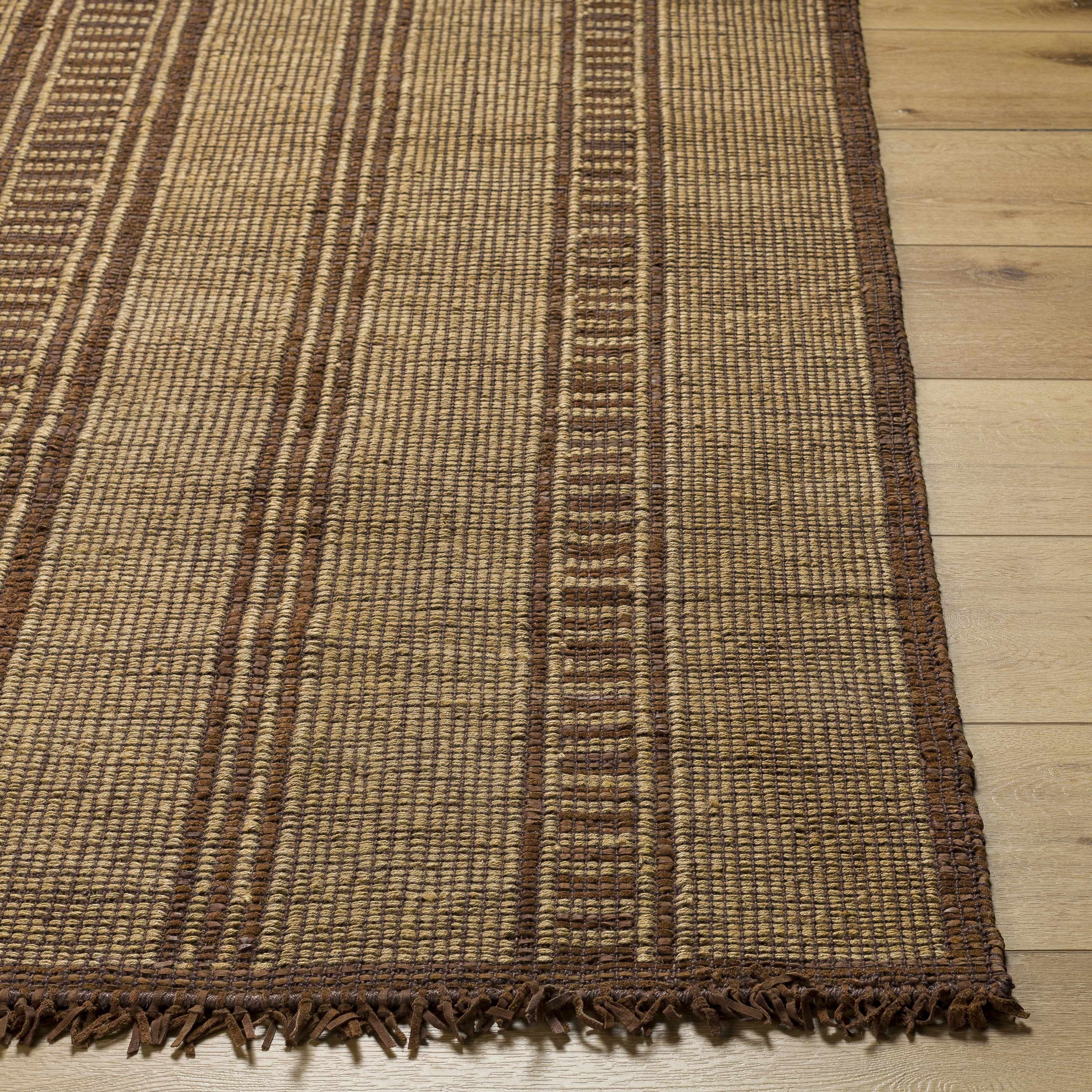 Gita Jute & Leather Rug - Clearance - Image 4