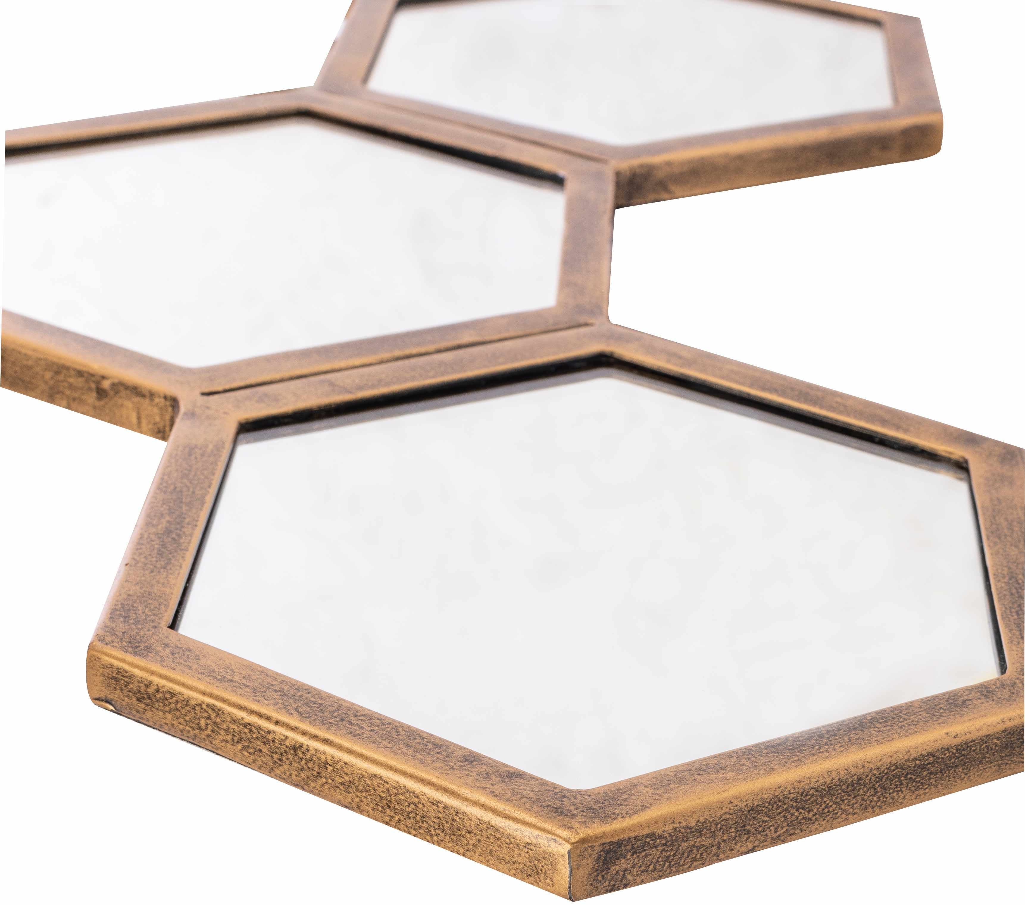 Gitagum Rustic Gold Honeycomb Mirror - Image 3