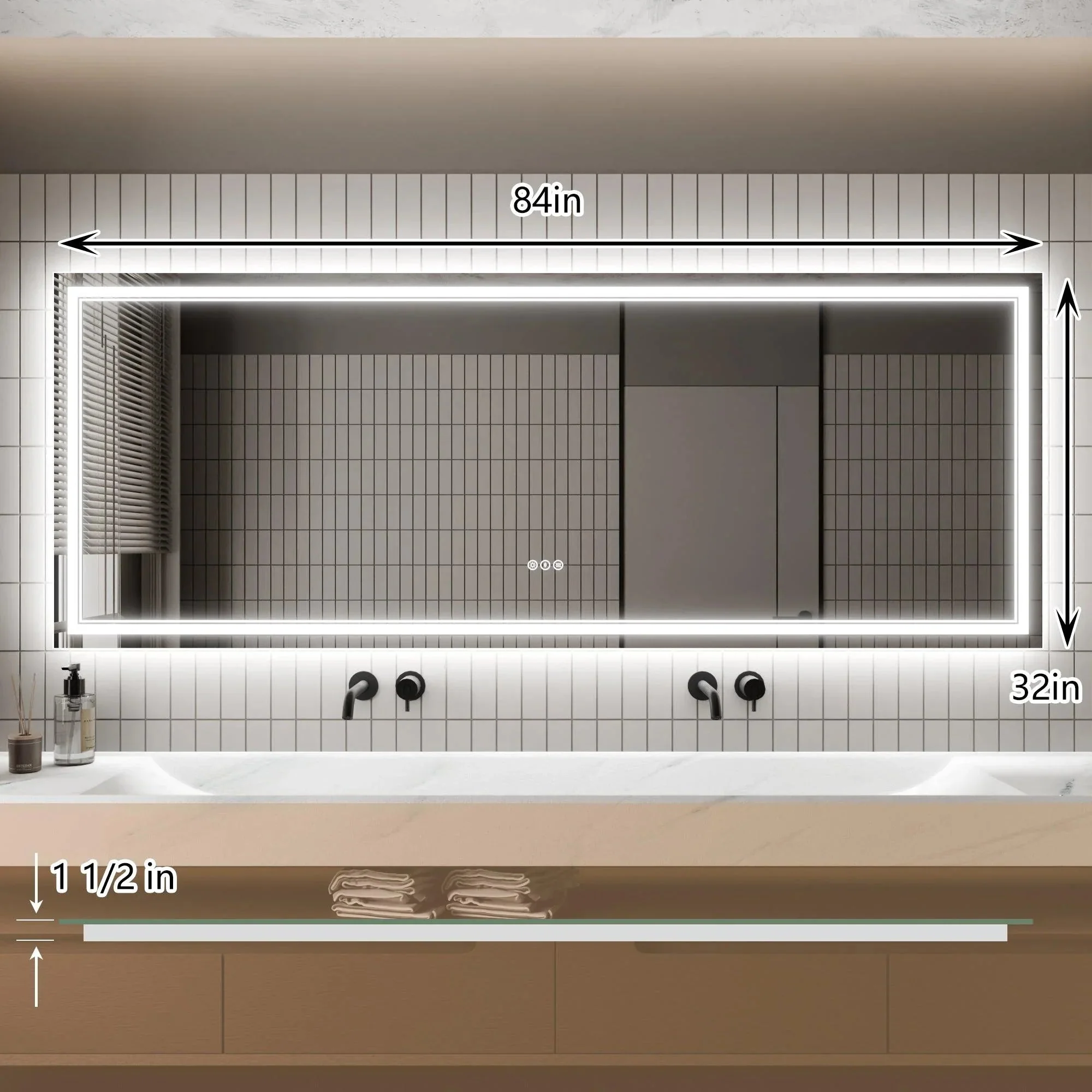 GlareGuard Anti-Fog Bathroom Dimmable Led Mirror Backlit Illuminated Mirror Touch Switch - Image 25