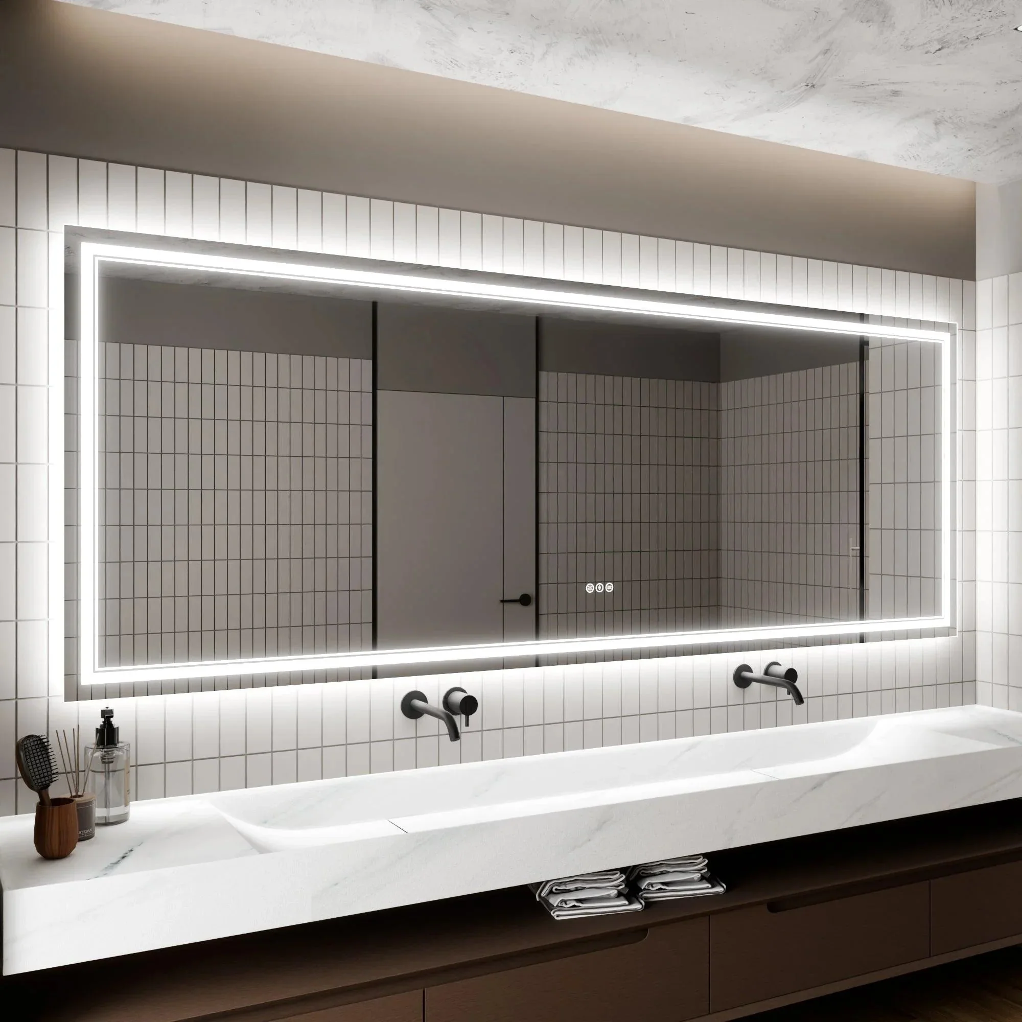 GlareGuard Anti-Fog Bathroom Dimmable Led Mirror Backlit Illuminated Mirror Touch Switch - Image 50