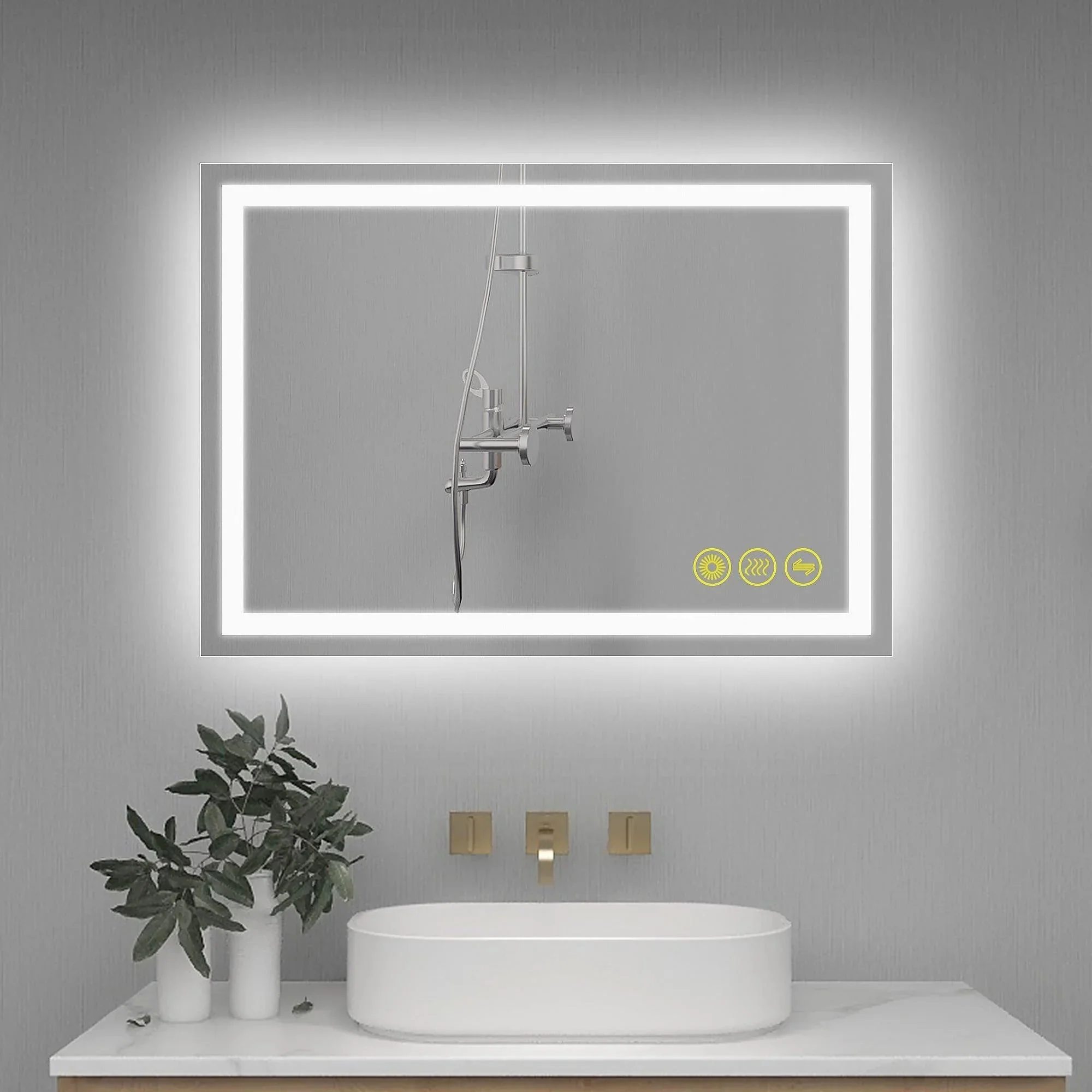 GlareGuard Anti-Fog Bathroom Led Mirror Backlit Illuminated Mirror Touch Switch Dimmable - Image 10