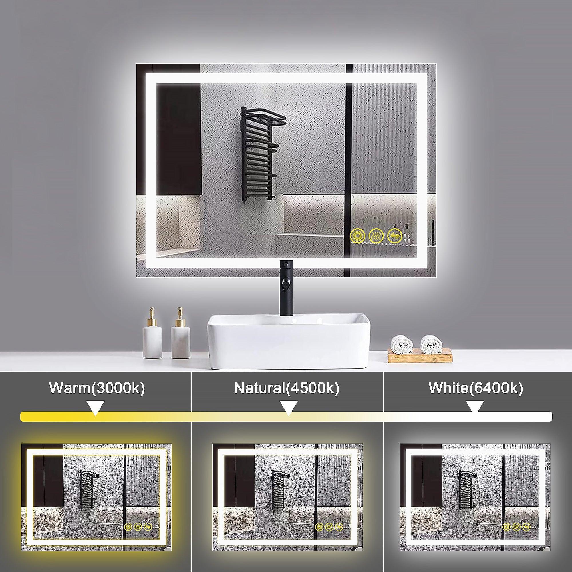 GlareGuard Anti-Fog Bathroom Led Mirror Backlit Illuminated Mirror Touch Switch Dimmable - Image 11