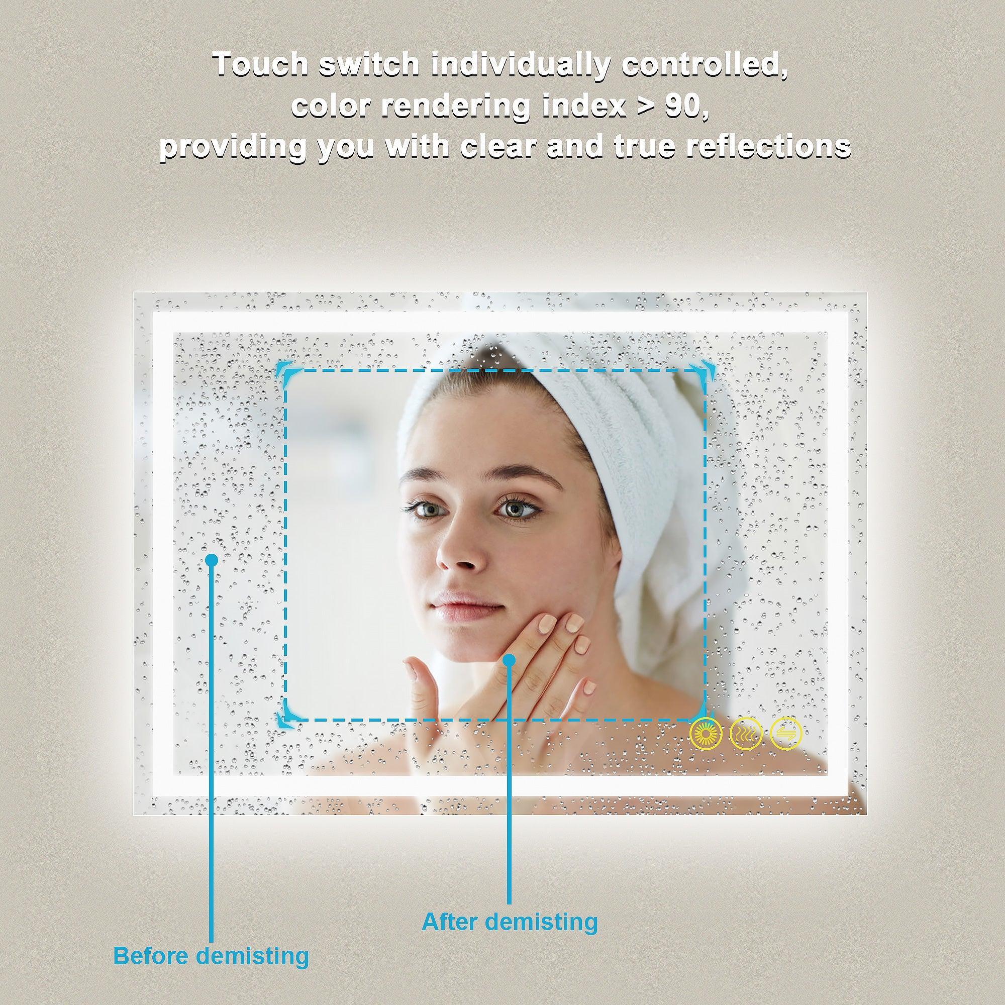 GlareGuard Anti-Fog Bathroom Led Mirror Backlit Illuminated Mirror Touch Switch Dimmable - Image 13
