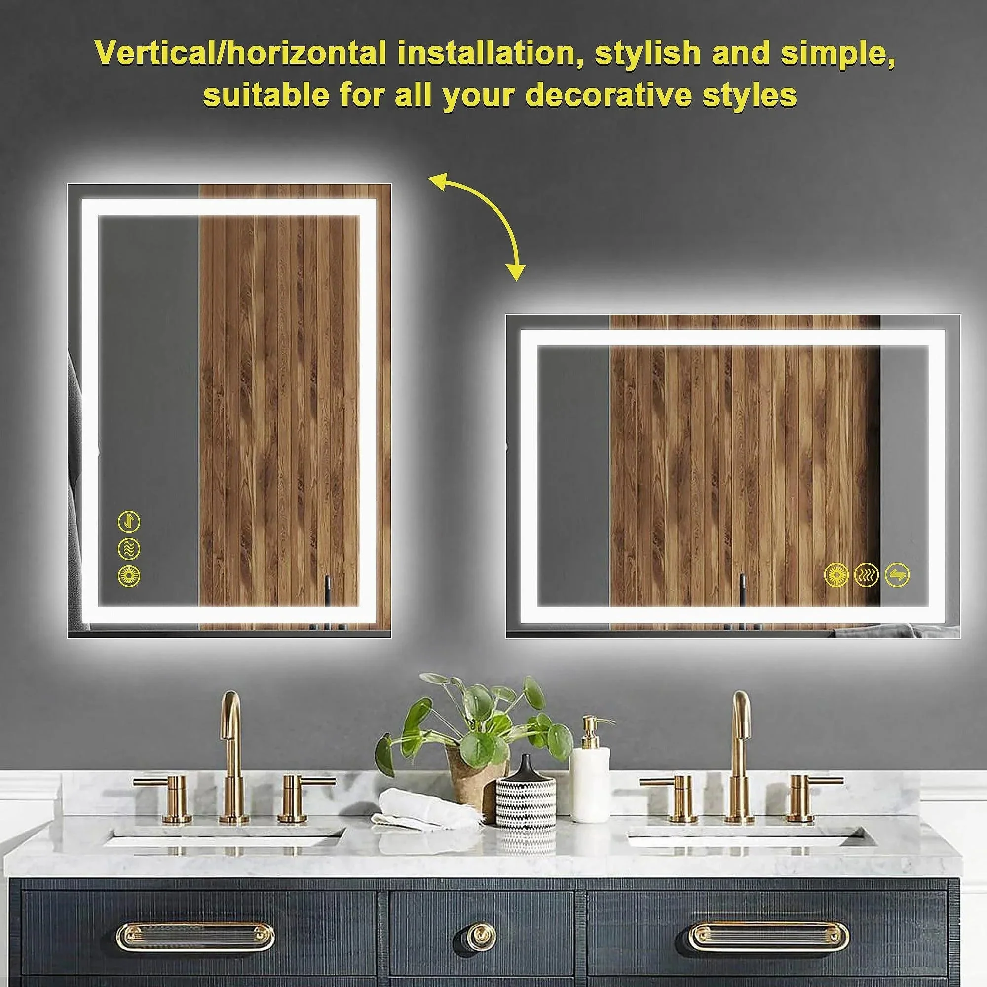 GlareGuard Anti-Fog Bathroom Led Mirror Backlit Illuminated Mirror Touch Switch Dimmable - Image 14