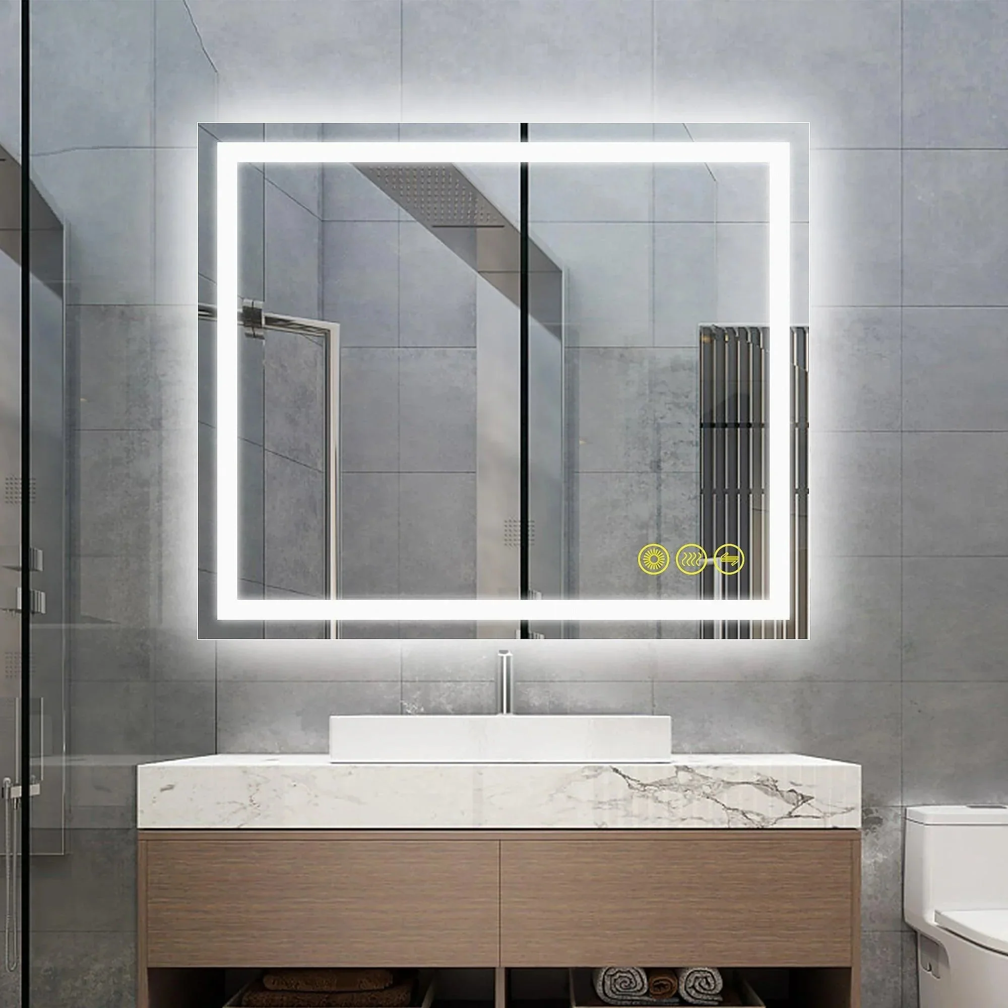 GlareGuard Anti-Fog Bathroom Led Mirror Backlit Illuminated Mirror Touch Switch Dimmable - Image 19