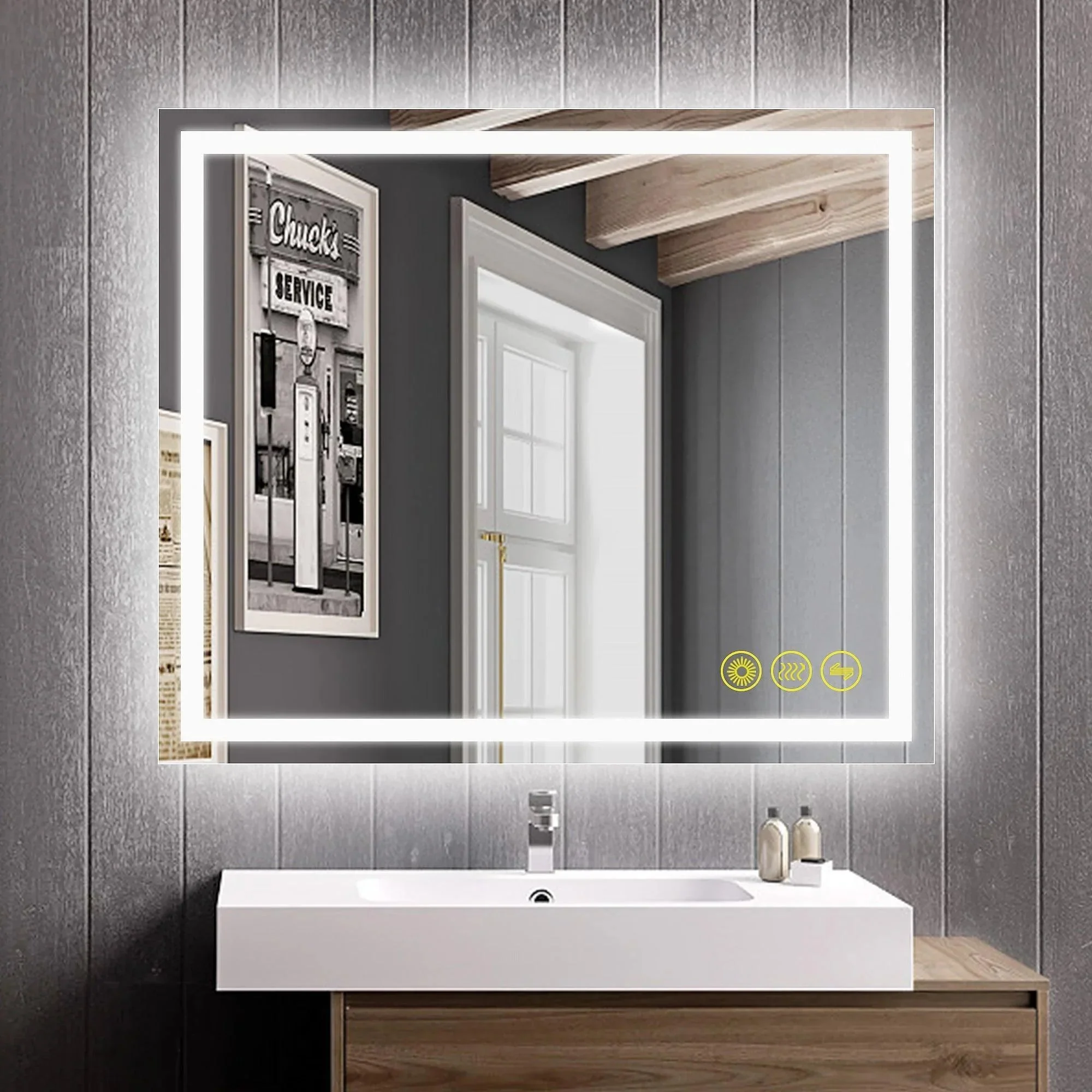 GlareGuard Anti-Fog Bathroom Led Mirror Backlit Illuminated Mirror Touch Switch Dimmable - Image 20