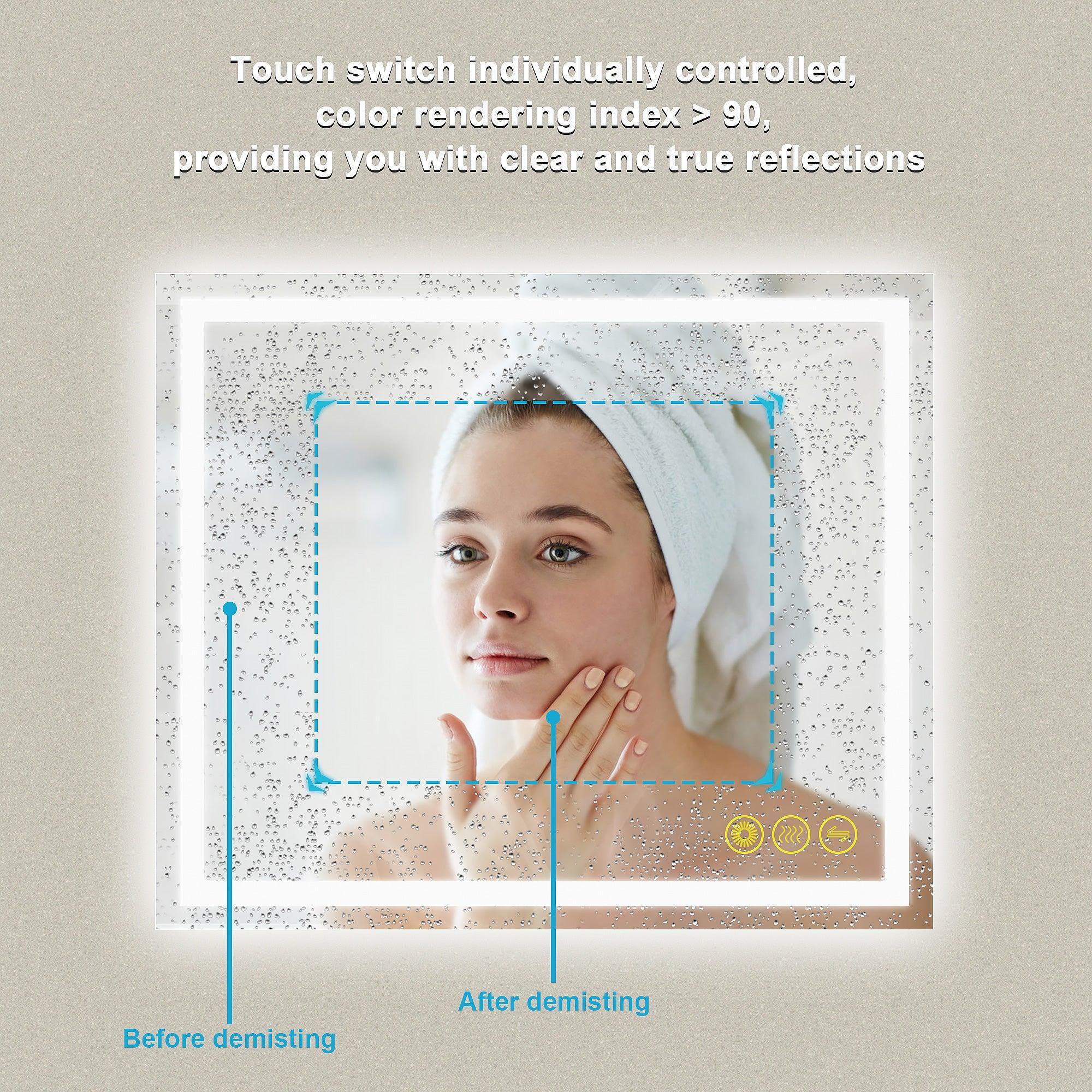 GlareGuard Anti-Fog Bathroom Led Mirror Backlit Illuminated Mirror Touch Switch Dimmable - Image 23