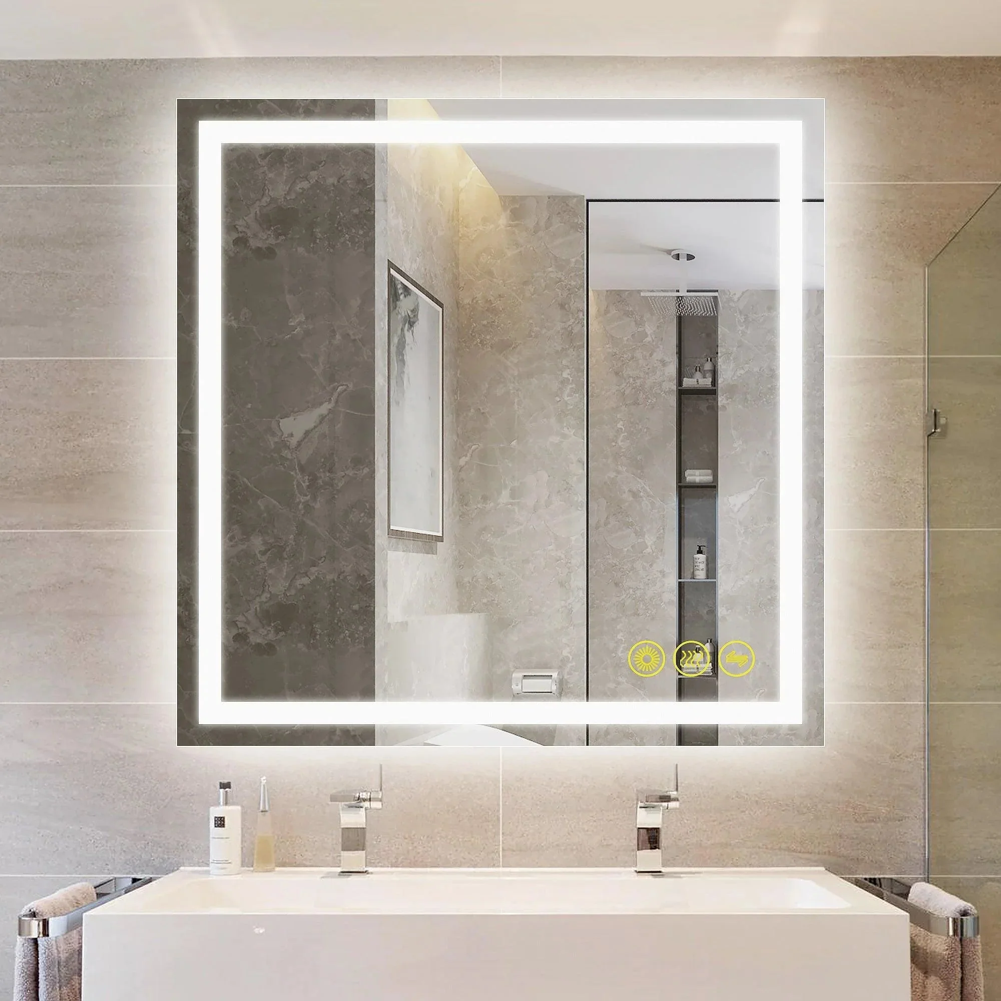 GlareGuard Anti-Fog Bathroom Led Mirror Backlit Illuminated Mirror Touch Switch Dimmable - Image 25