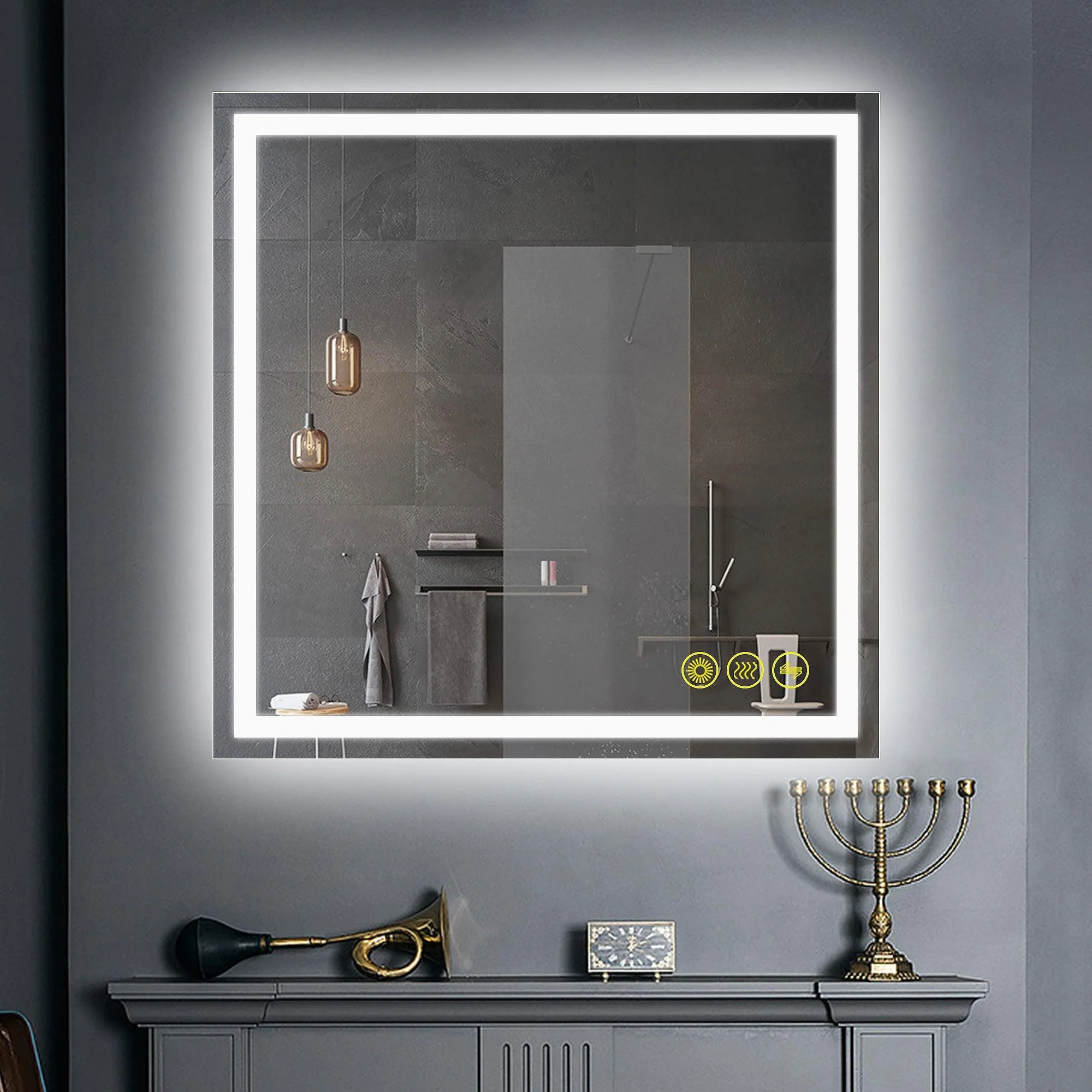 GlareGuard Anti-Fog Bathroom Led Mirror Backlit Illuminated Mirror Touch Switch Dimmable - Image 26
